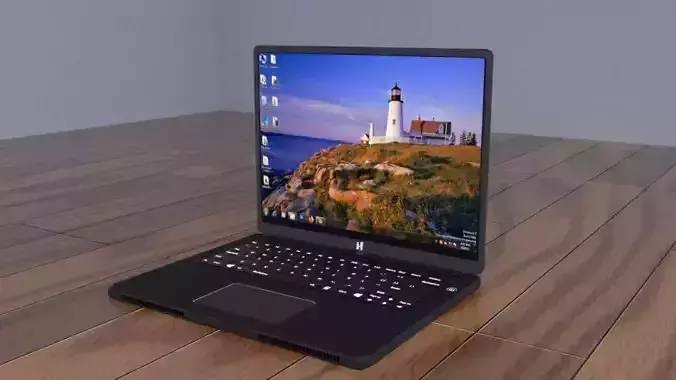 Laptop 3d model dell inspiron