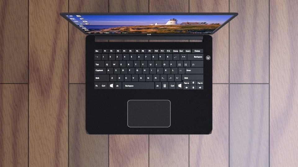 Laptop 3d model dell inspiron 3D model_1