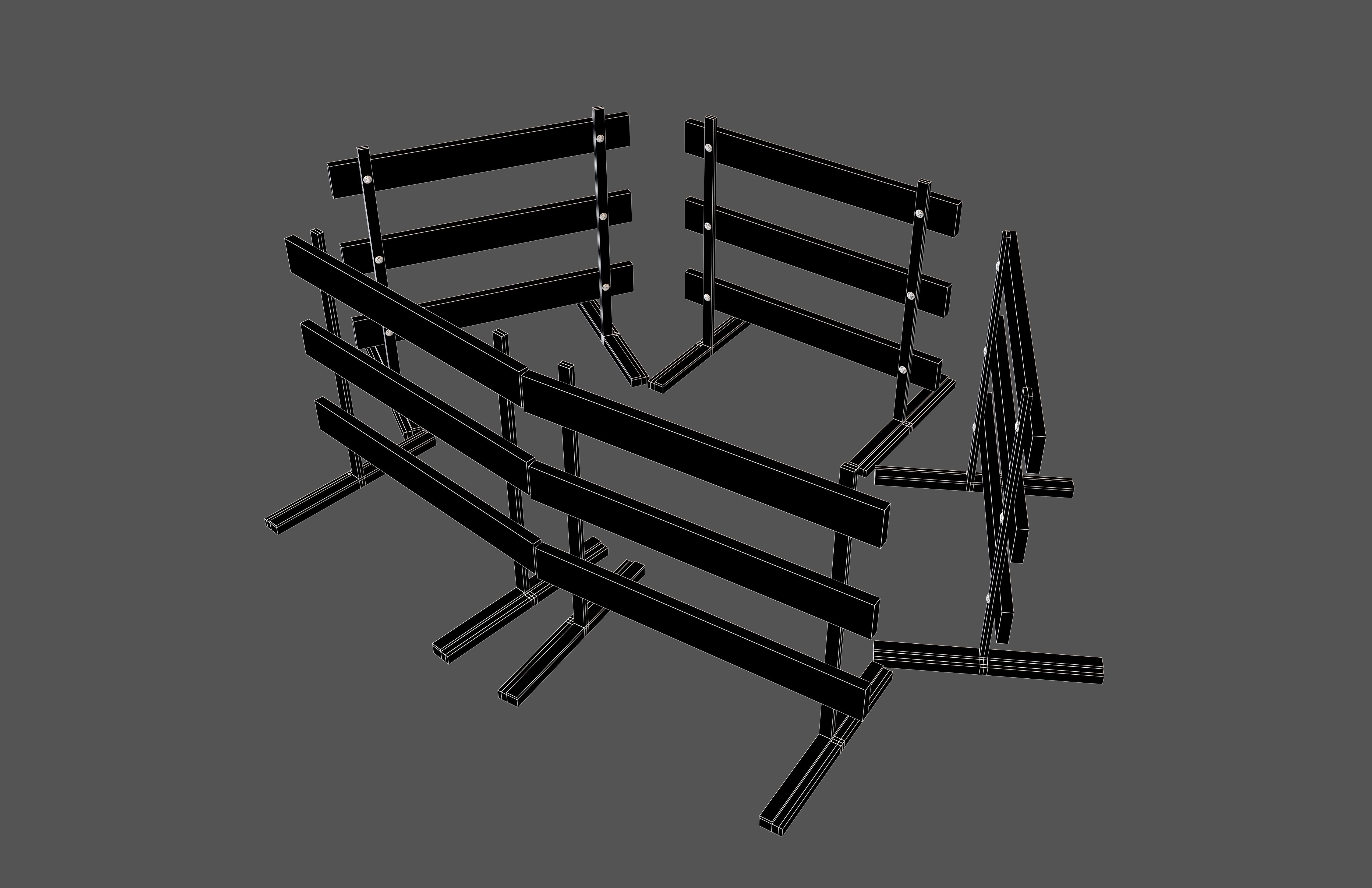 Road Barriers v3 002 Low-poly 3D model_6