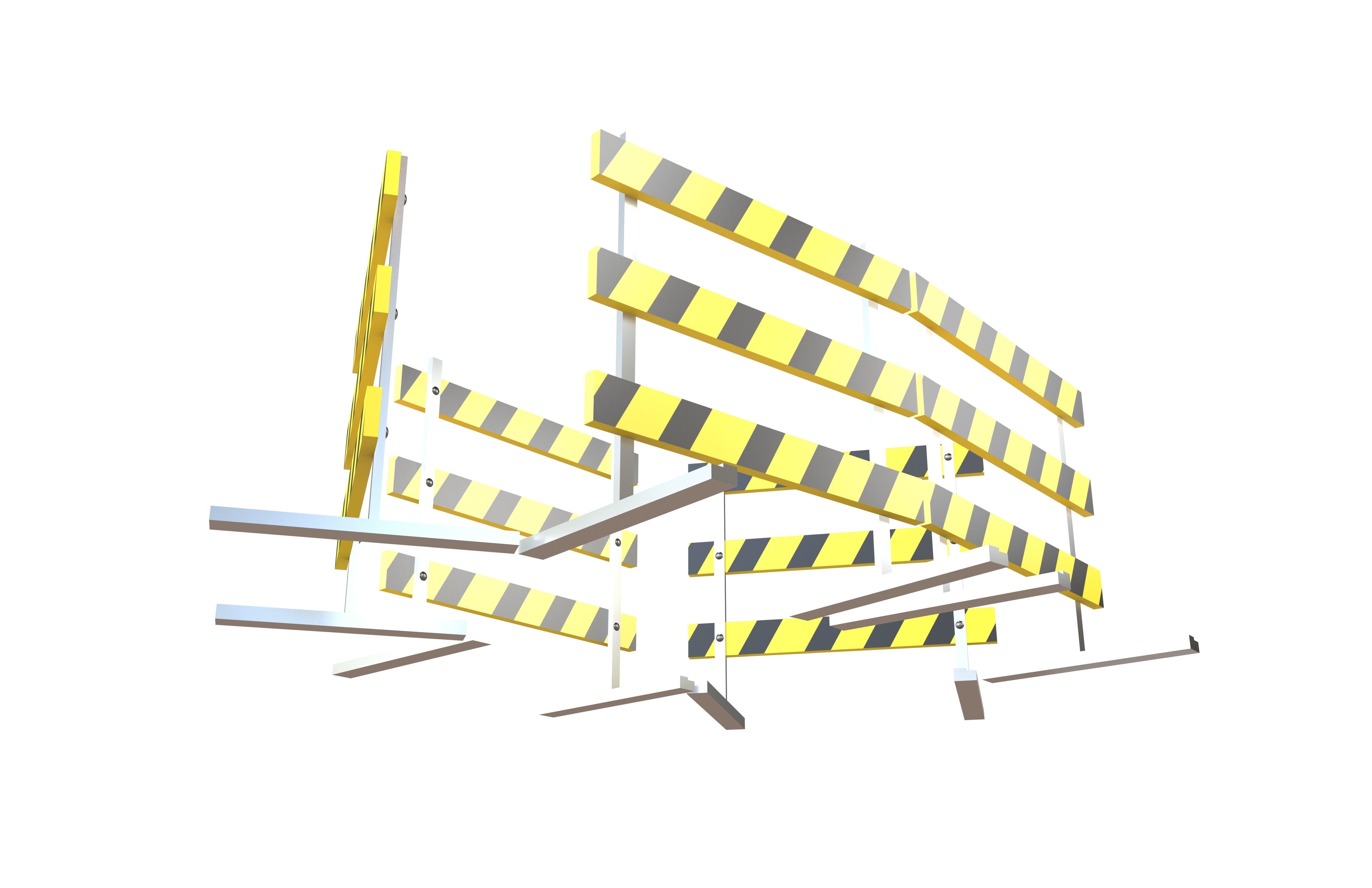 Road Barriers v3 002 Low-poly 3D model_3
