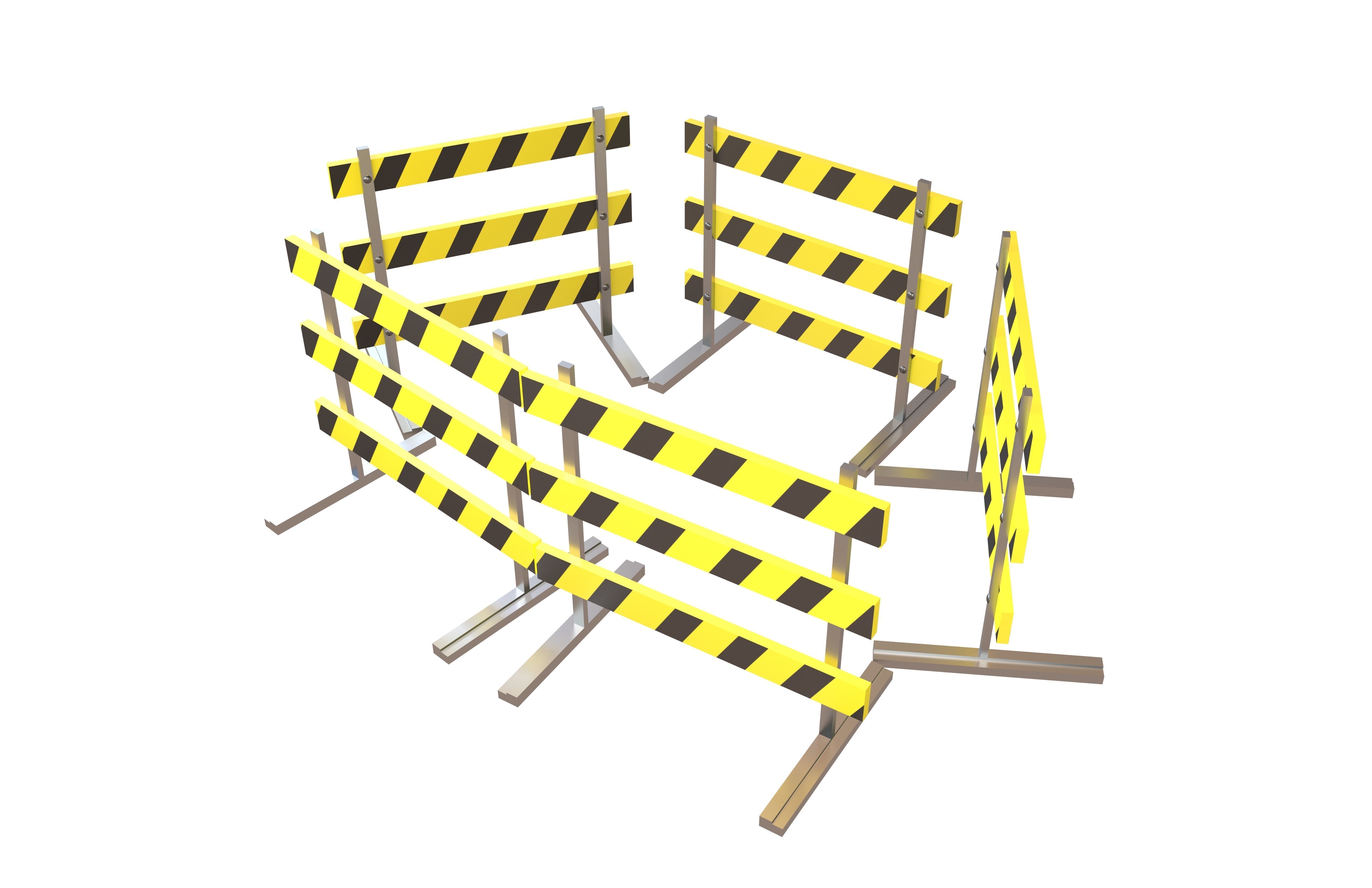 Road Barriers v3 002 Low-poly 3D model_2