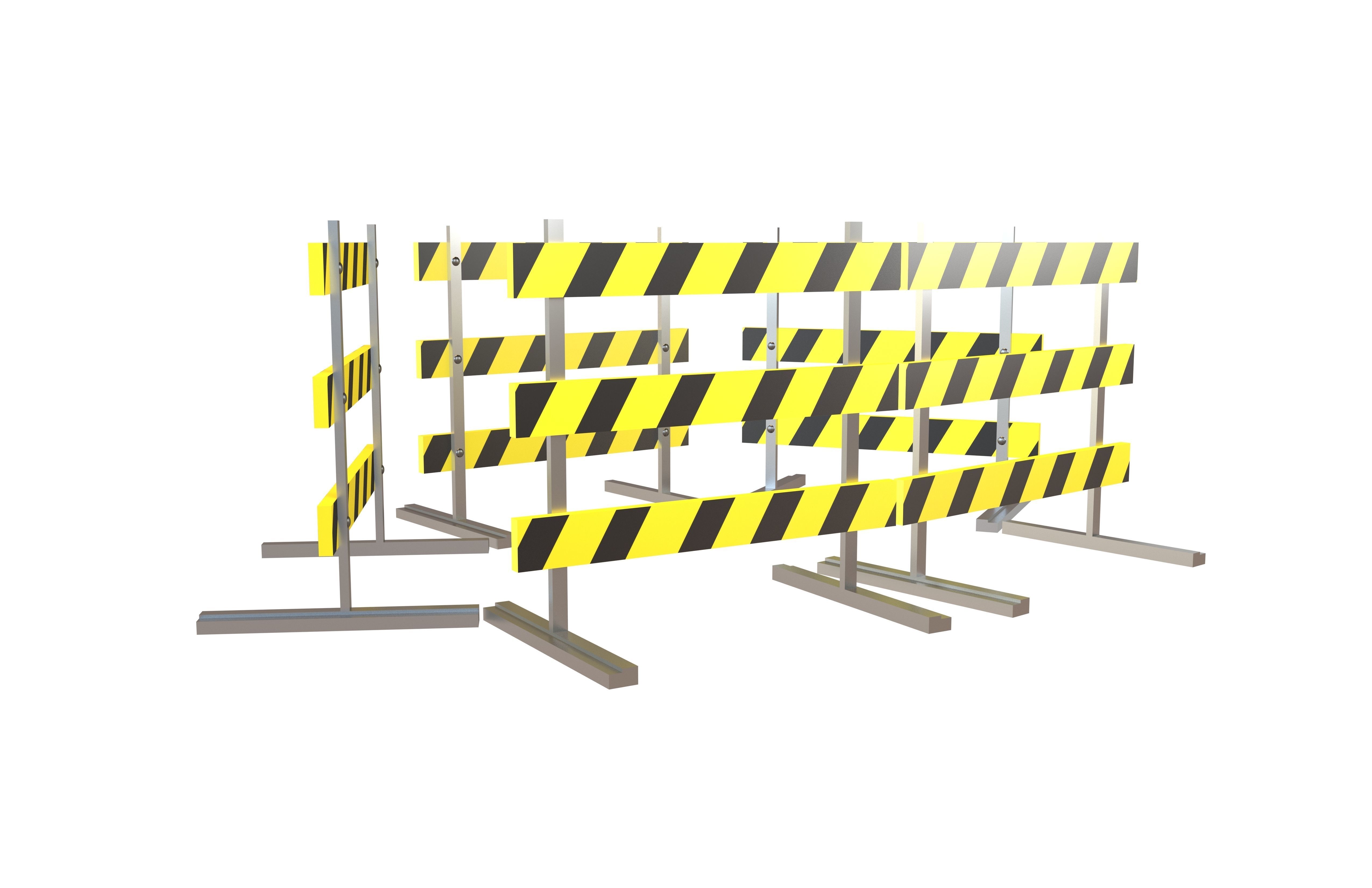 Road Barriers v3 002 Low-poly 3D model_1