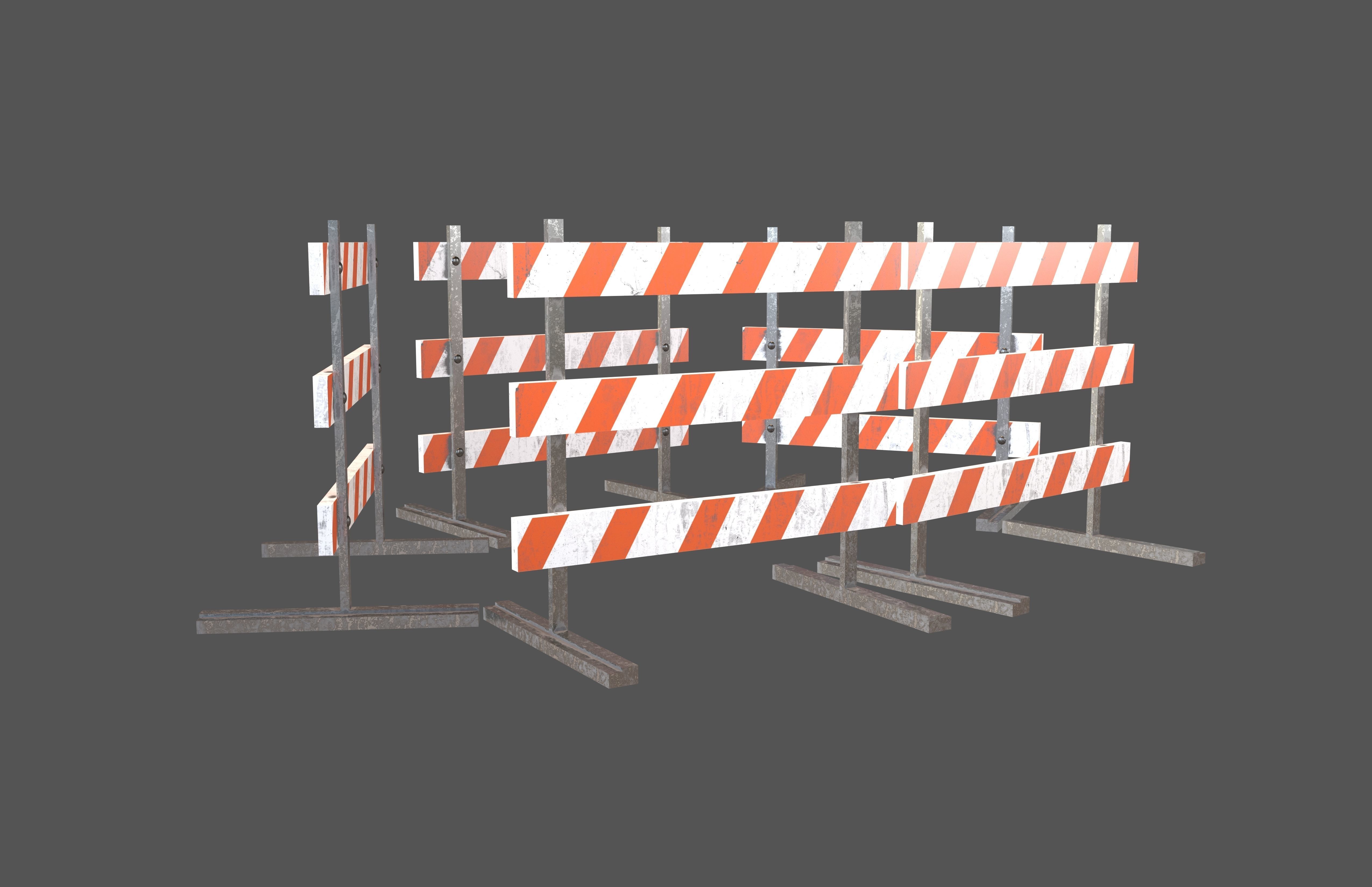 Road Barriers v3 003 Low-poly 3D model_1