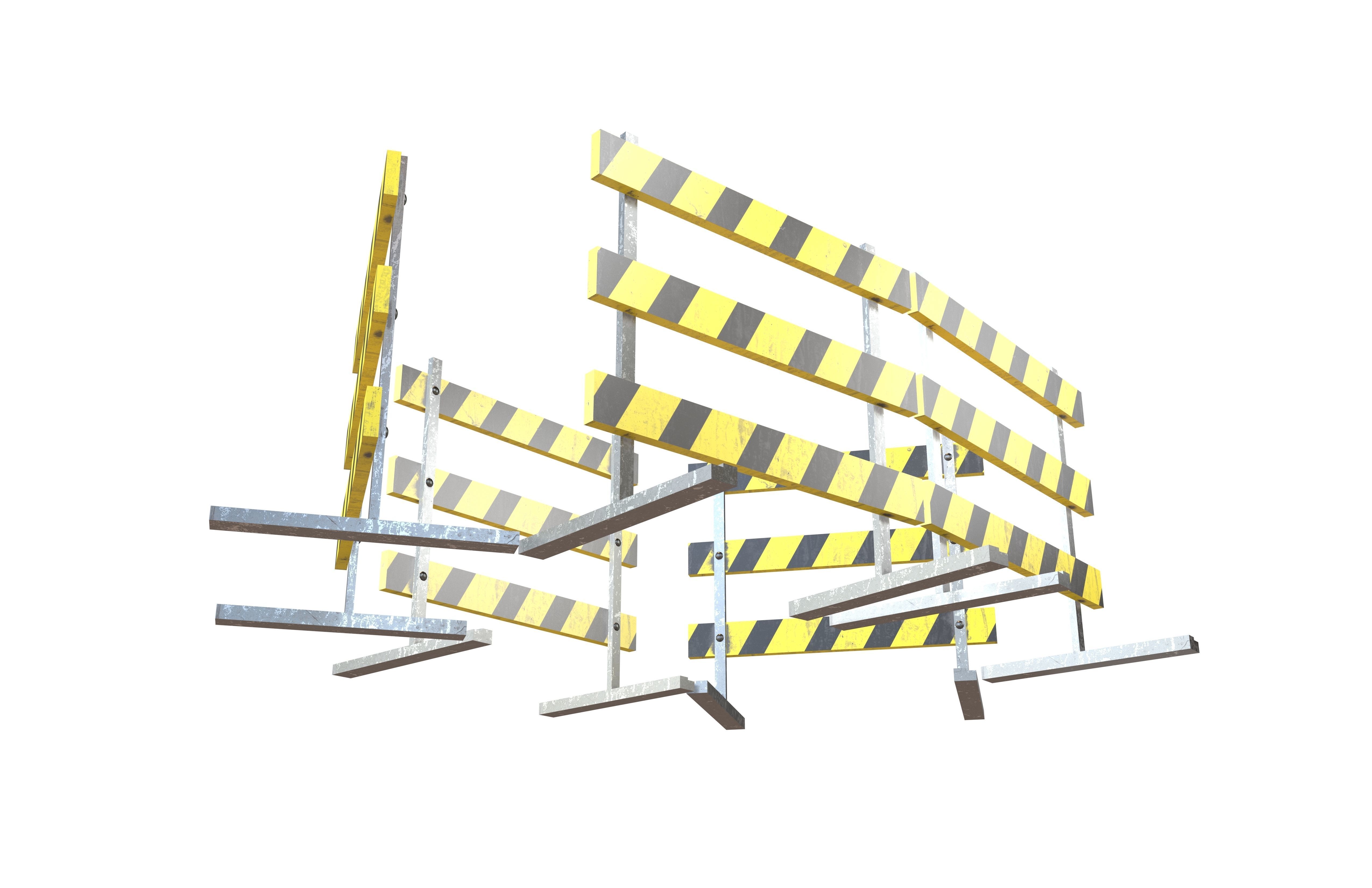 Road Barriers v3 004 Low-poly 3D model_3