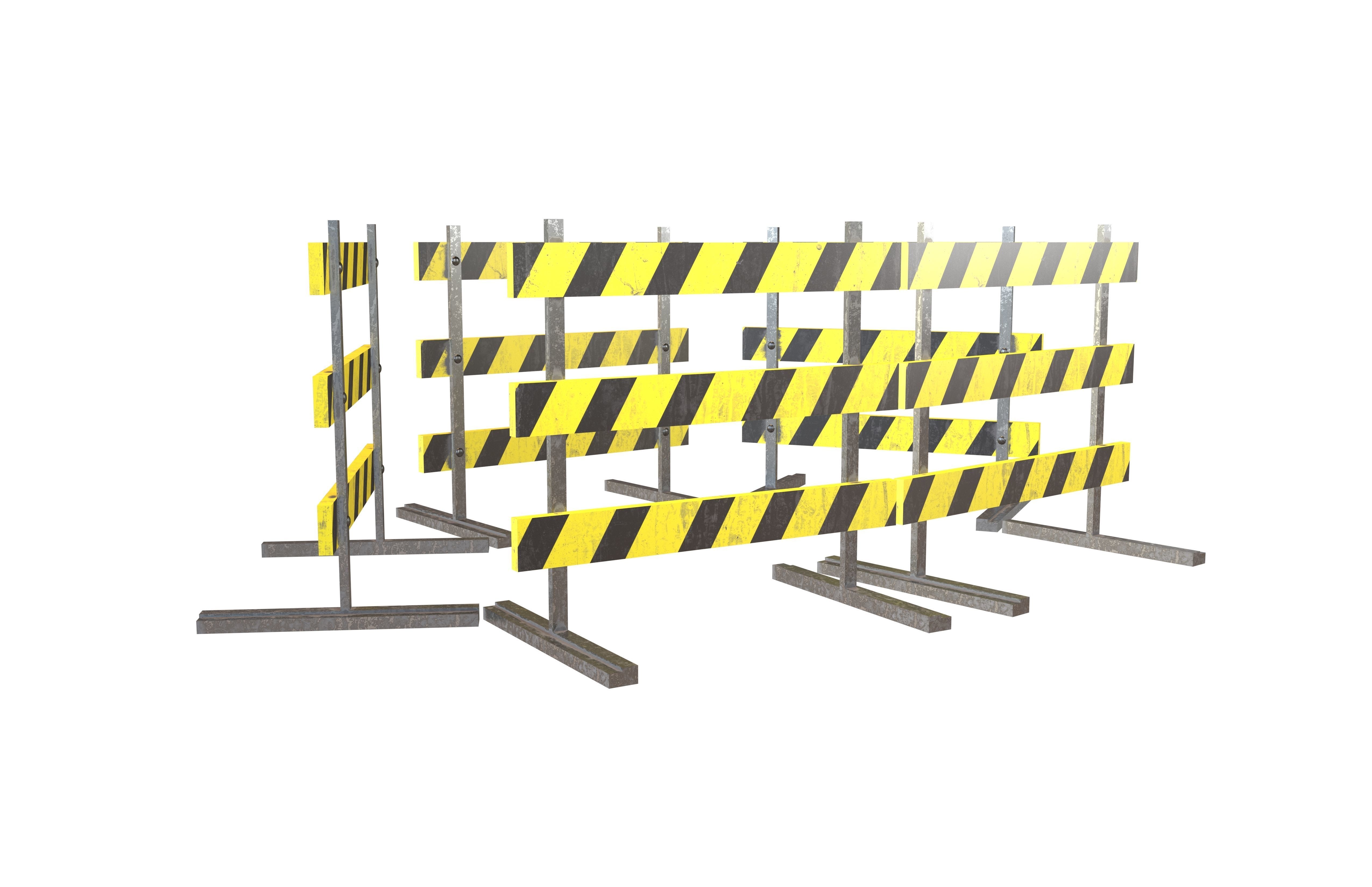Road Barriers v3 004 Low-poly 3D model_1