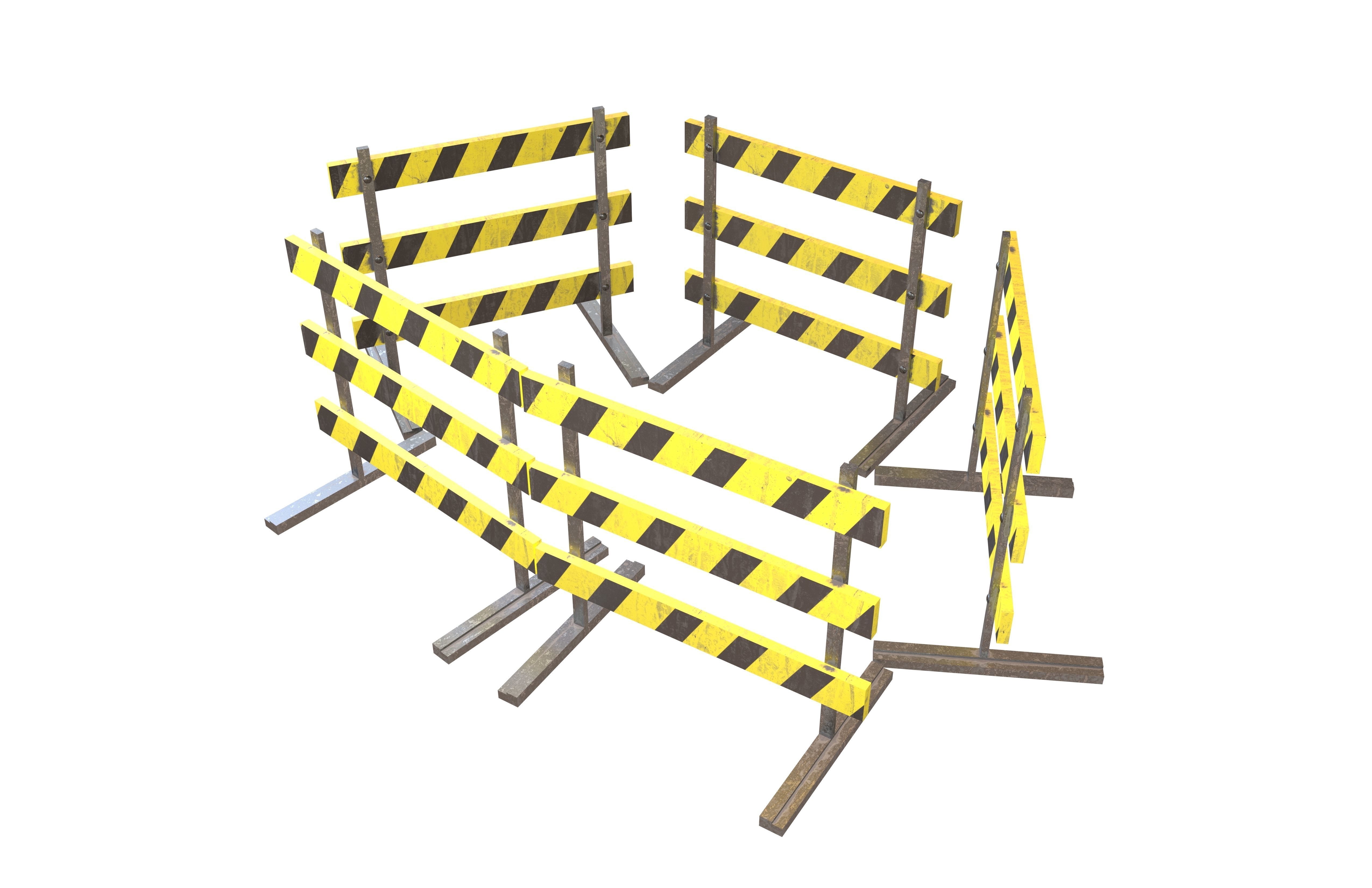 Road Barriers v3 004 Low-poly 3D model_2