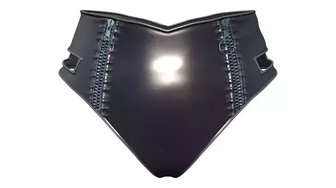 Shiny Black Leather High Waist Micro Pants