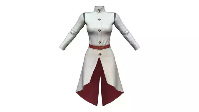 Female White Sci-Fi Jacket Long Coat