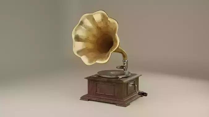 Retro gramophone 3D model