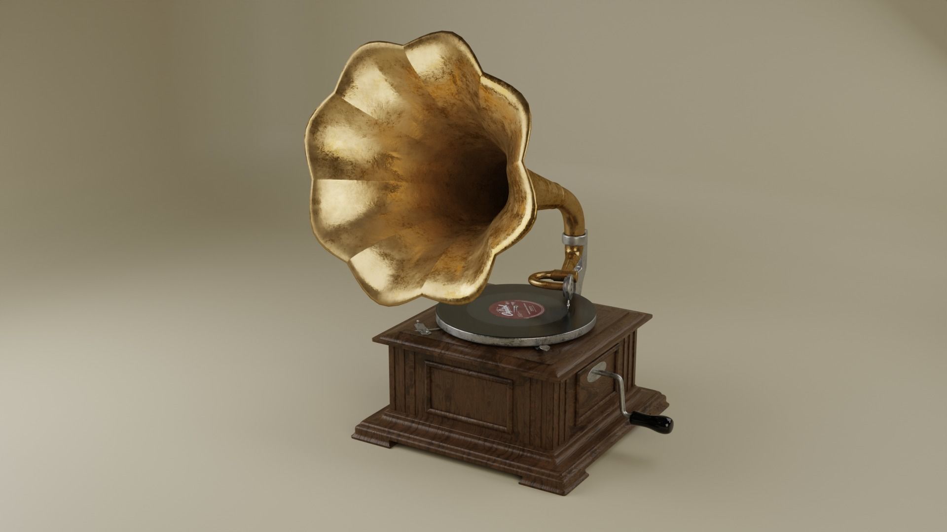 Retro gramophone 3D model_10