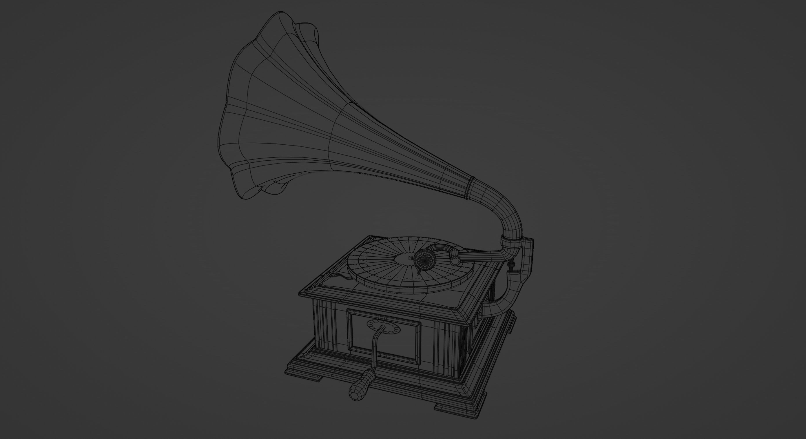 Retro gramophone 3D model_14