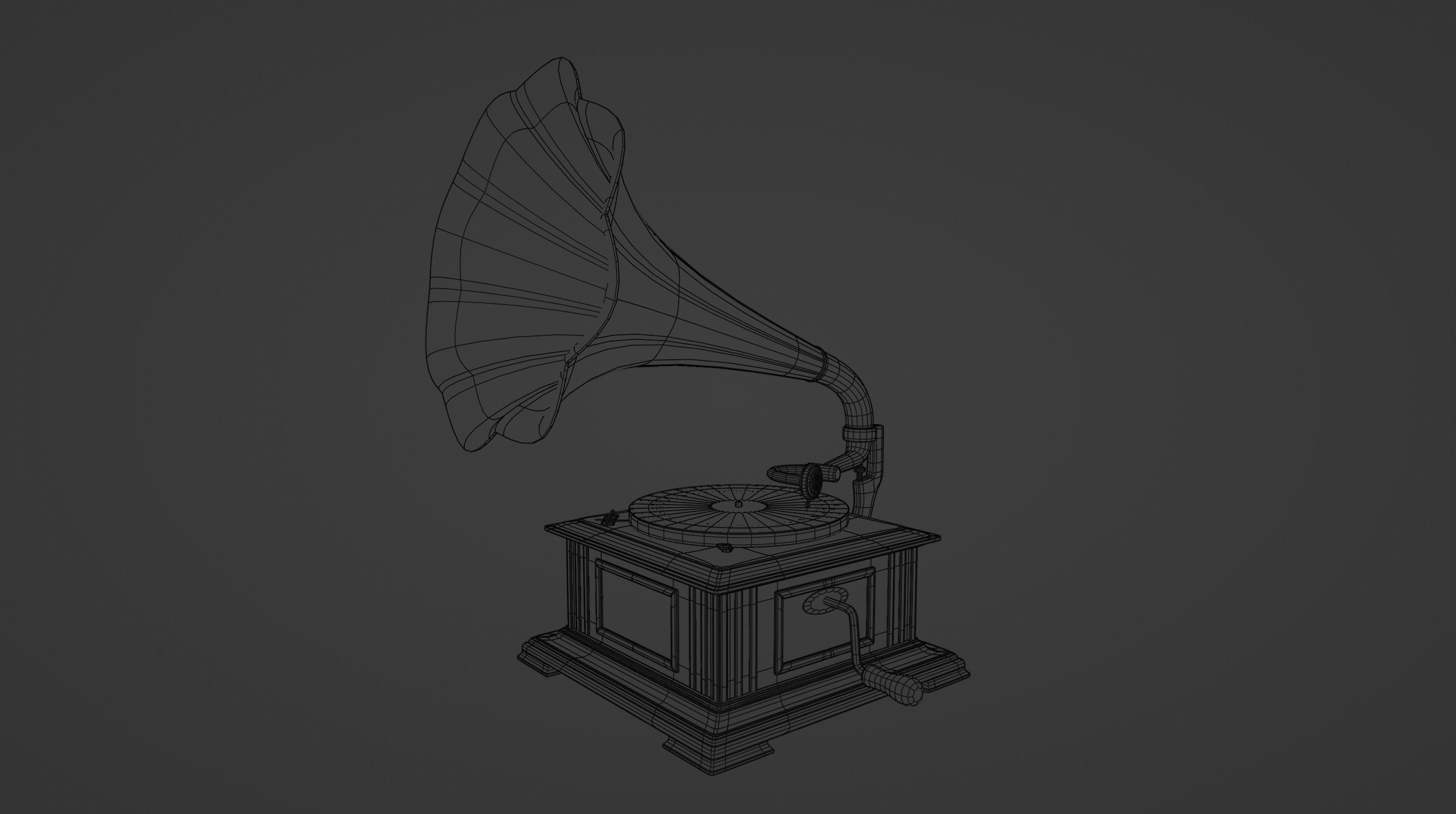 Retro gramophone 3D model_13