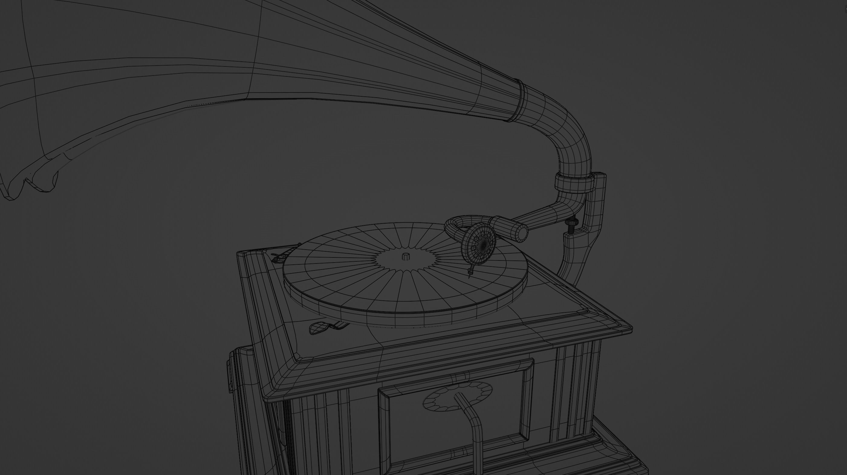 Retro gramophone 3D model_16