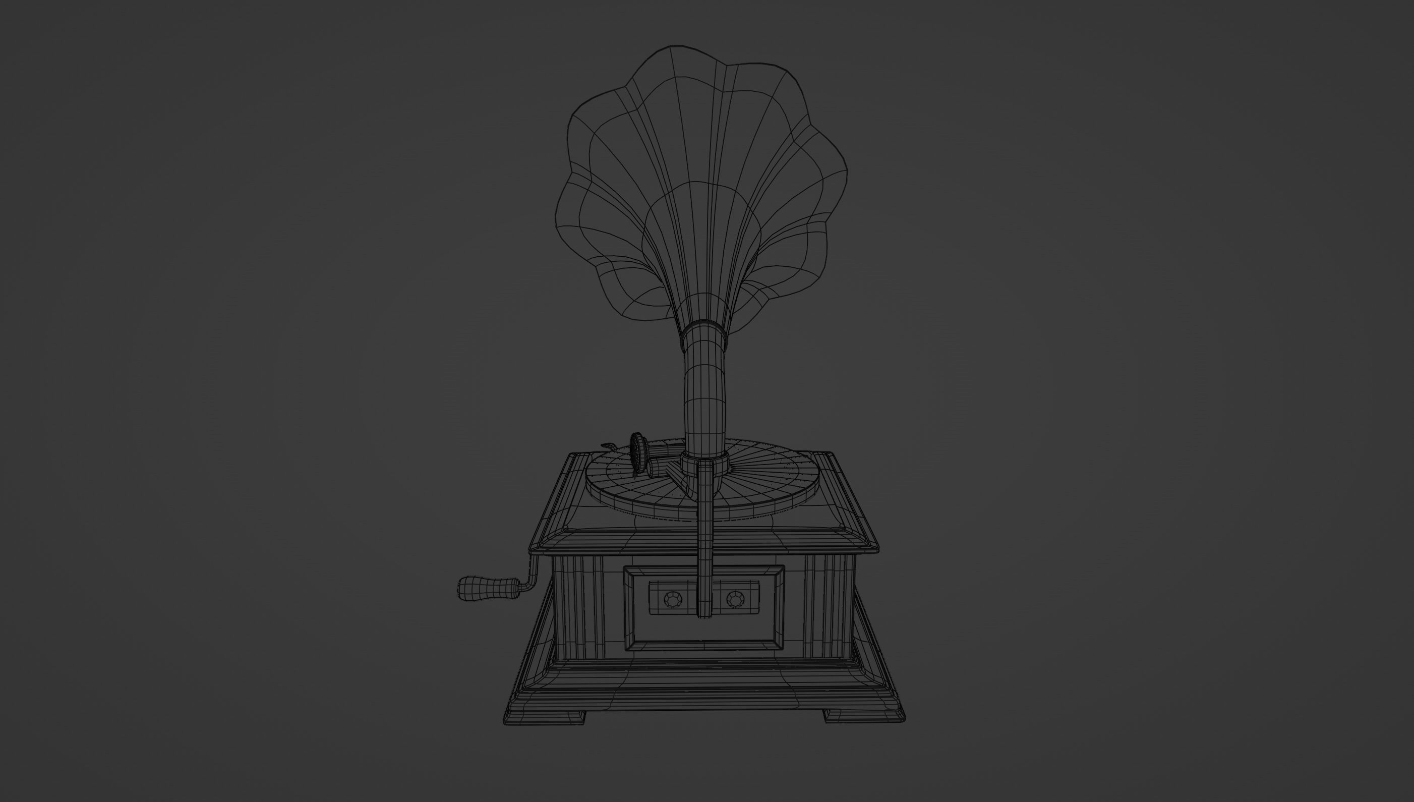 Retro gramophone 3D model_15