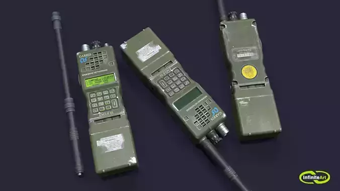 Transmitter three military radios Low-poly 3D model