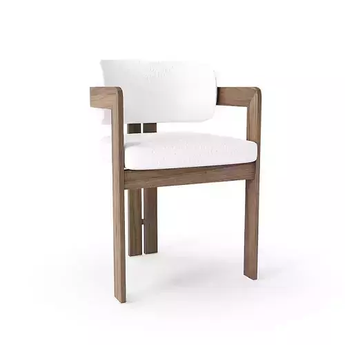 Boucle Curved Dining Chair