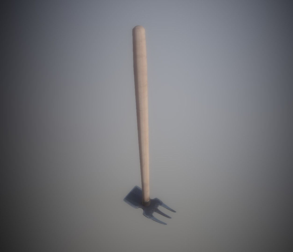 Game Ready LP Drag Hoe Farming Tool PBR Low-poly 3D model