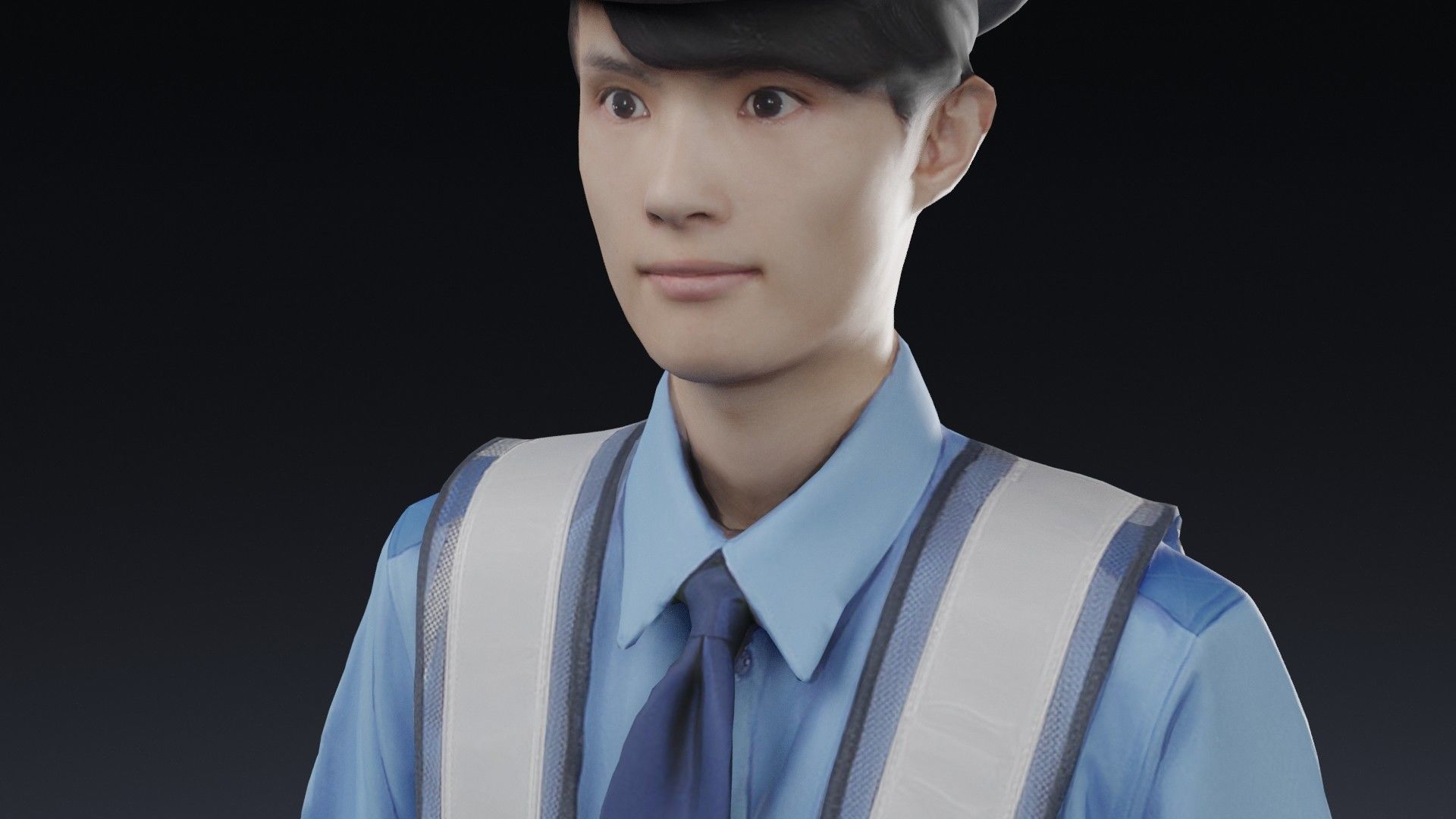 Posed 3D-Security guard 157ToshiN10 3D model_5