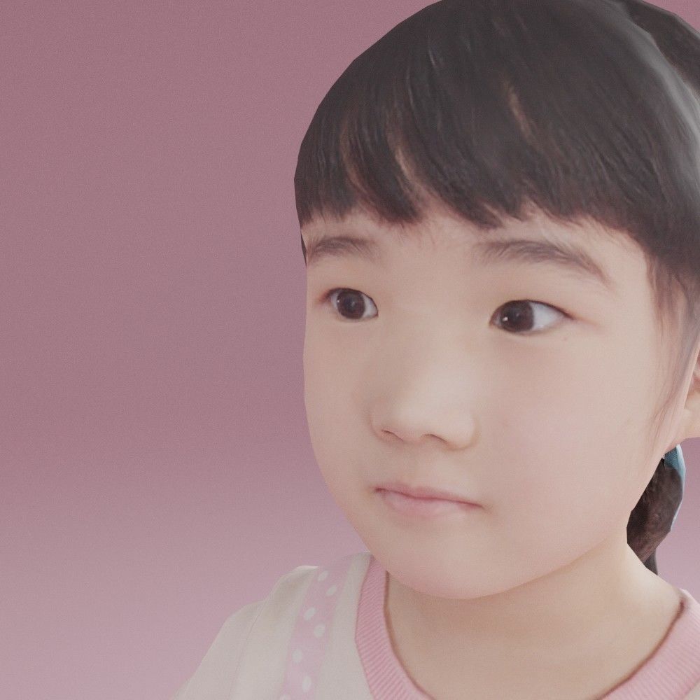 Animated 3D-Female child 245EmiJ07 Low-poly 3D model_4