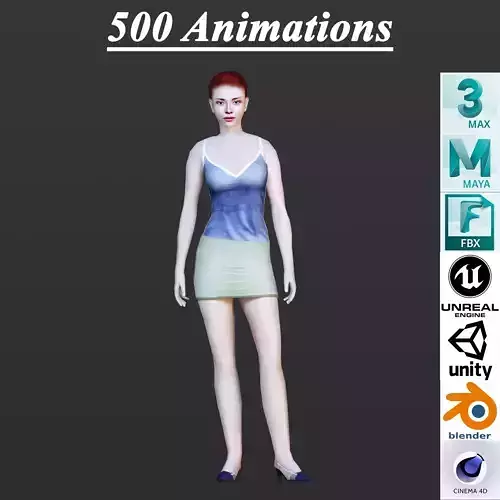 500 ANIMATIONS Low-poly 3D model