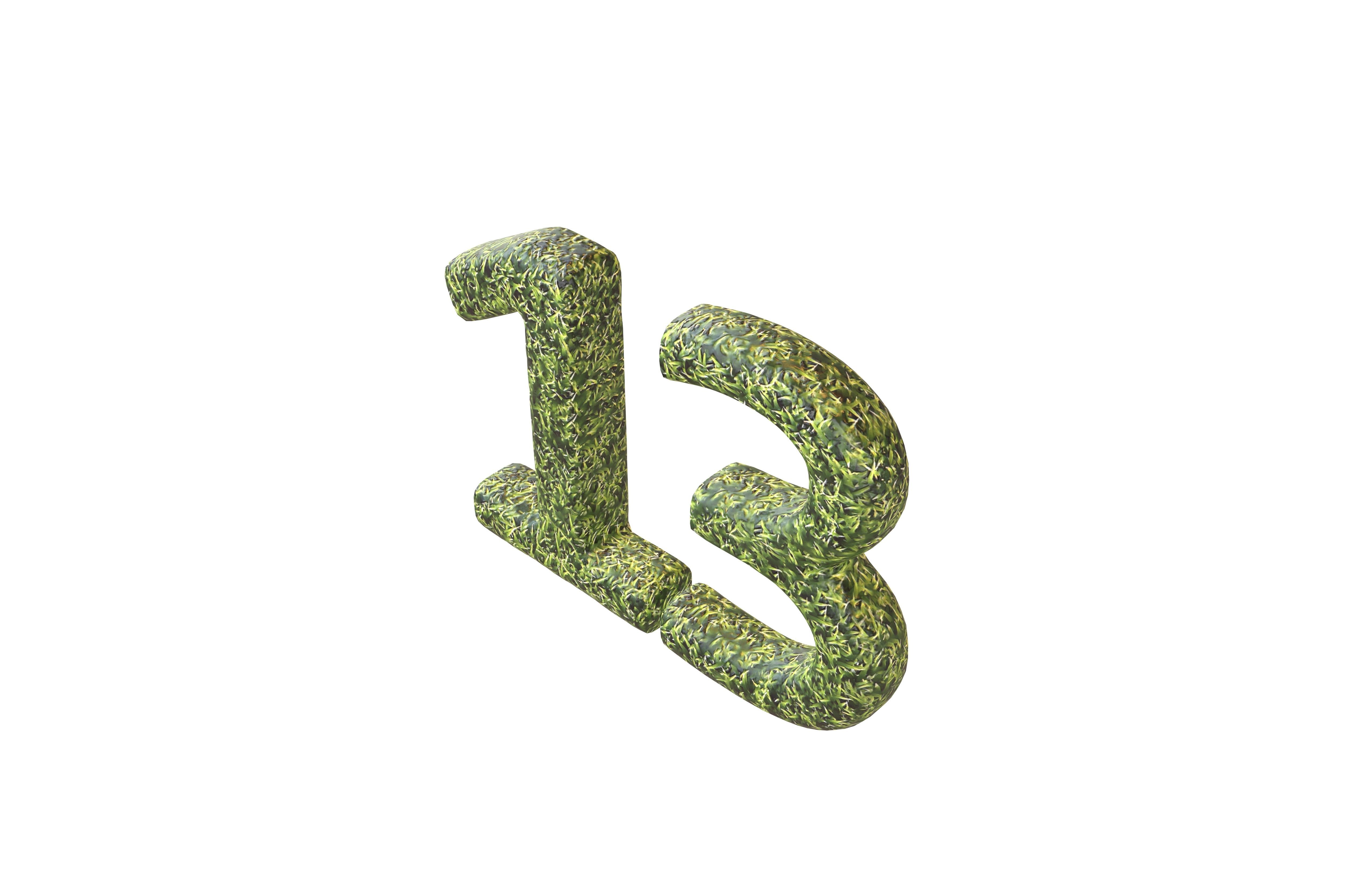 Grass Date Number Pack Vol 1 Low-poly 3D model_3