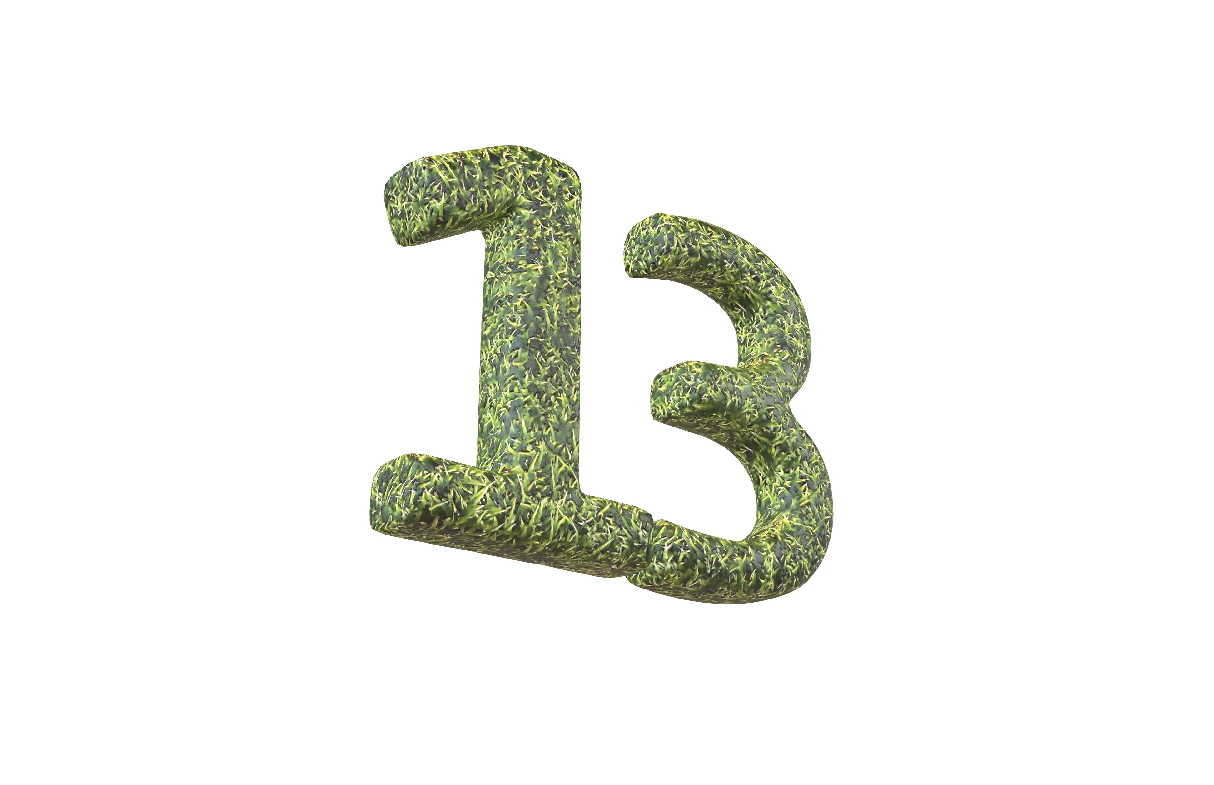 Grass Date Number Pack Vol 1 Low-poly 3D model_4