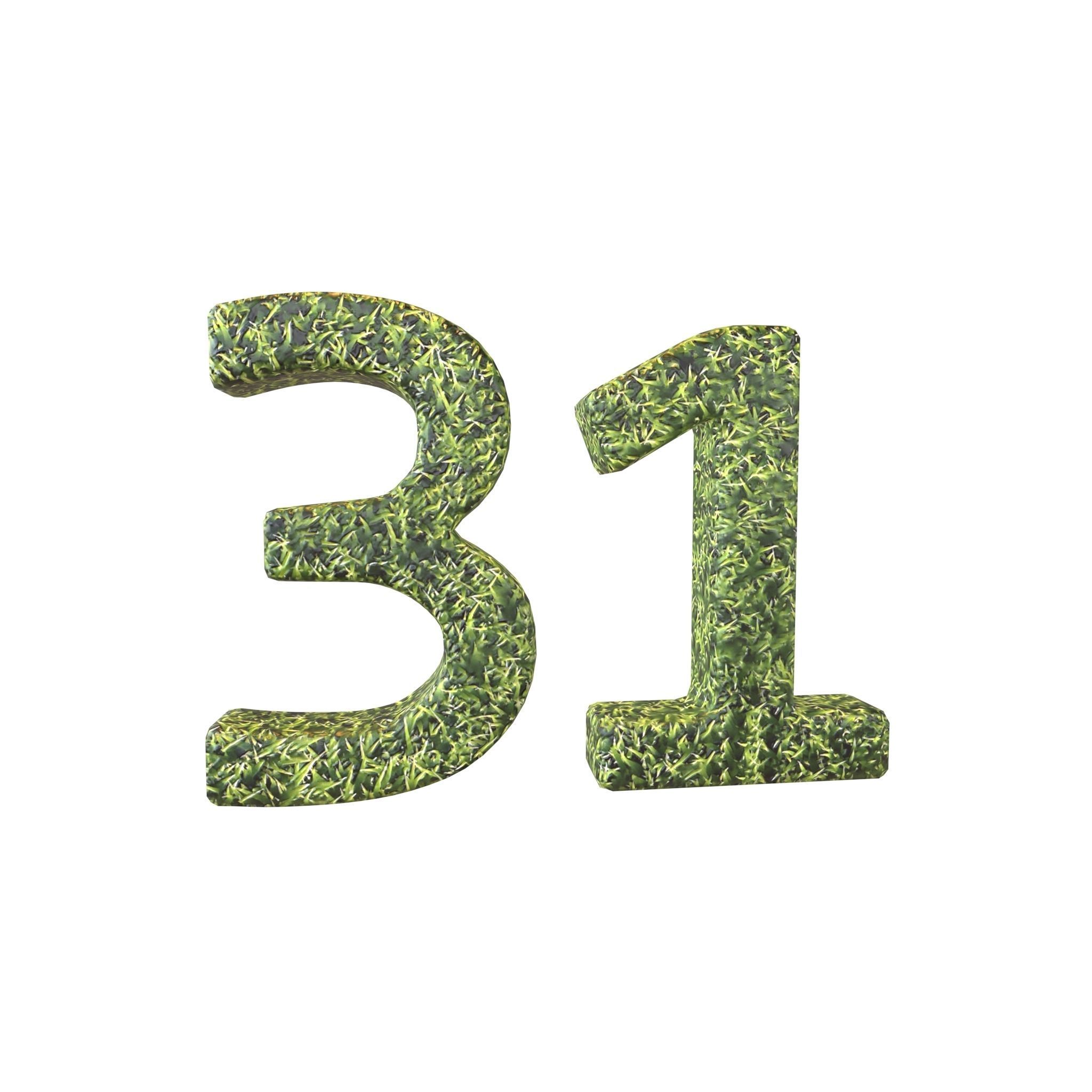 Grass Date Number Pack Vol 1 Low-poly 3D model_78