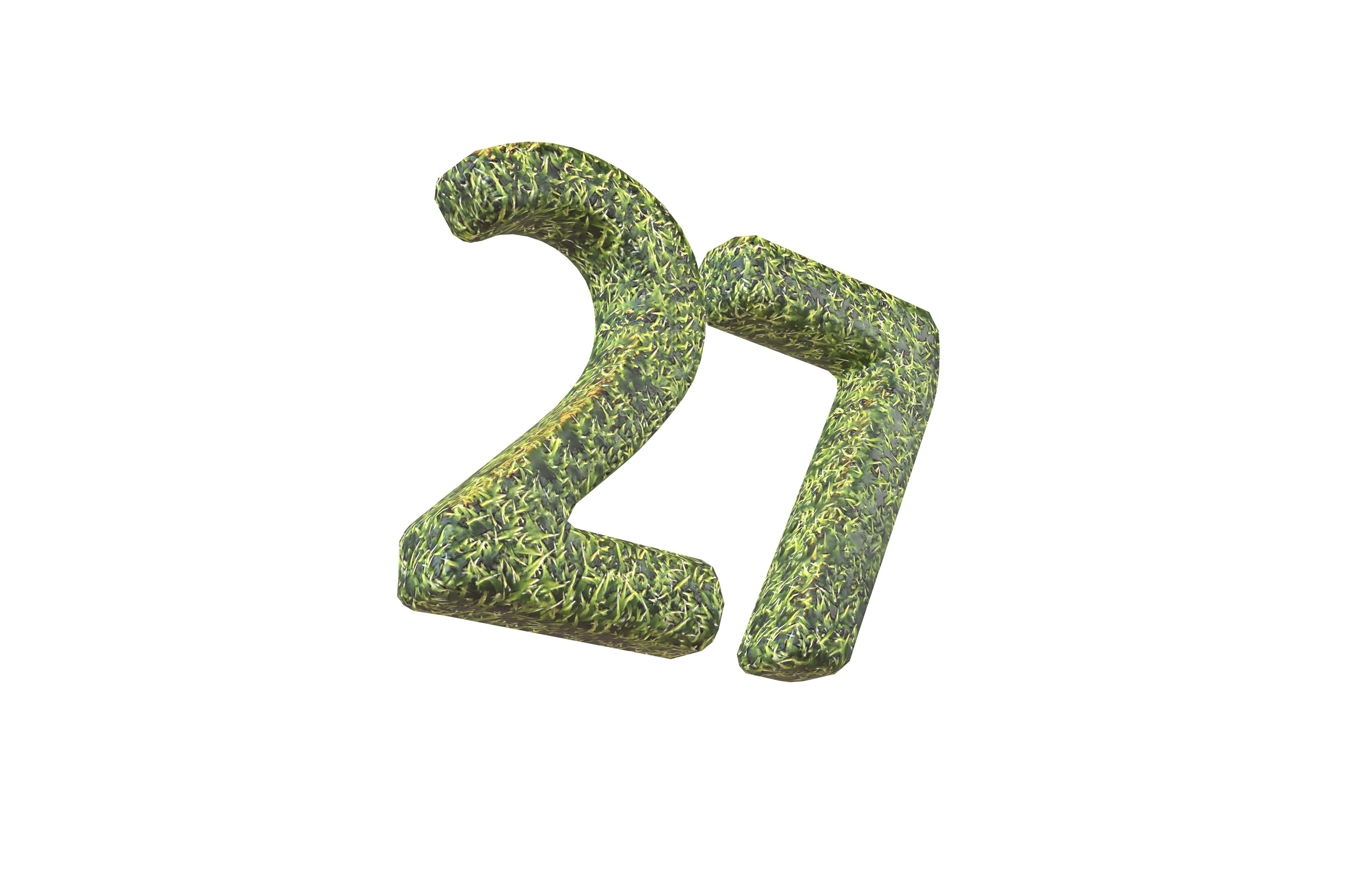 Grass Date Number Pack Vol 1 Low-poly 3D model_119