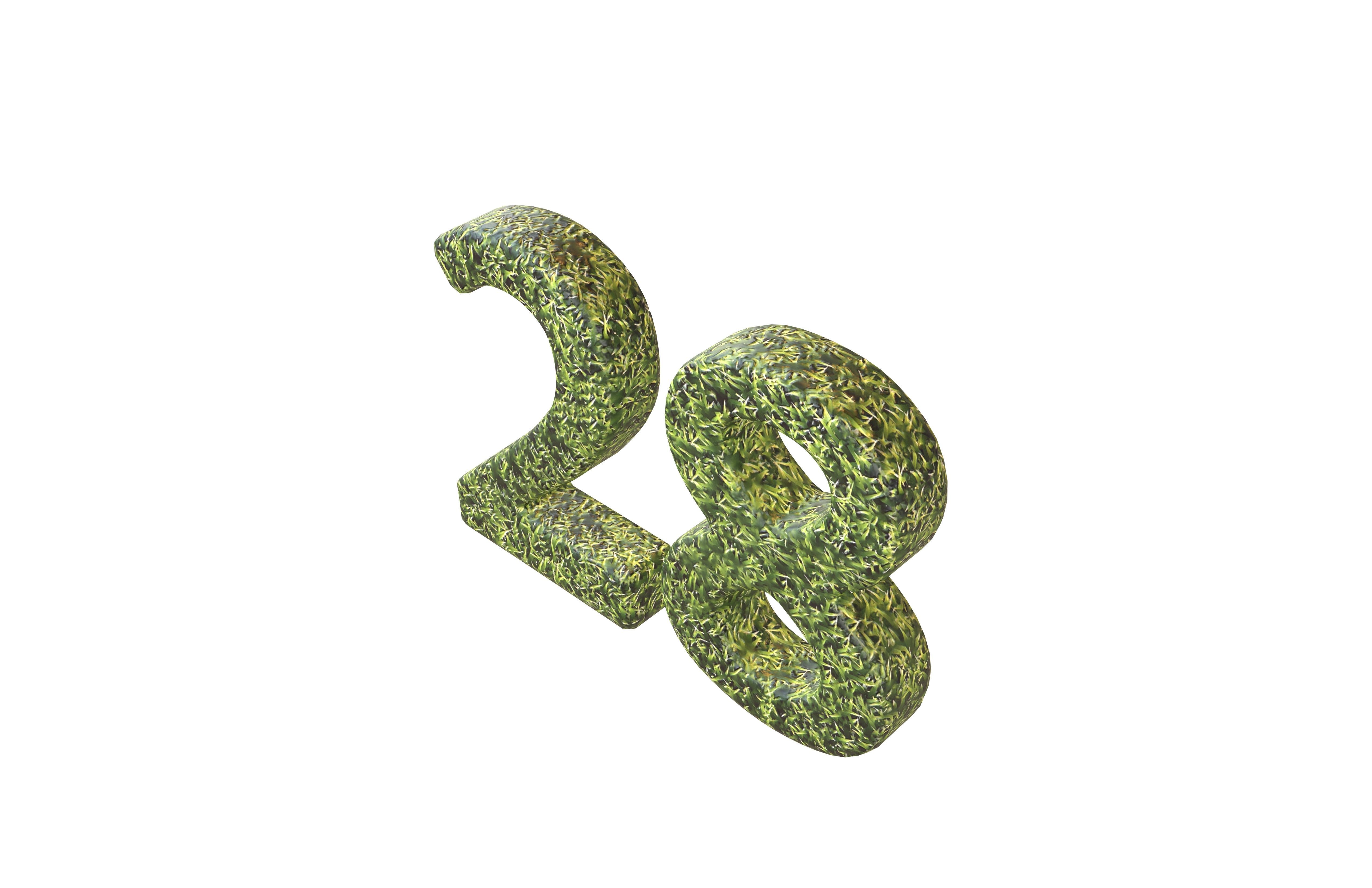 Grass Date Number Pack Vol 1 Low-poly 3D model_121