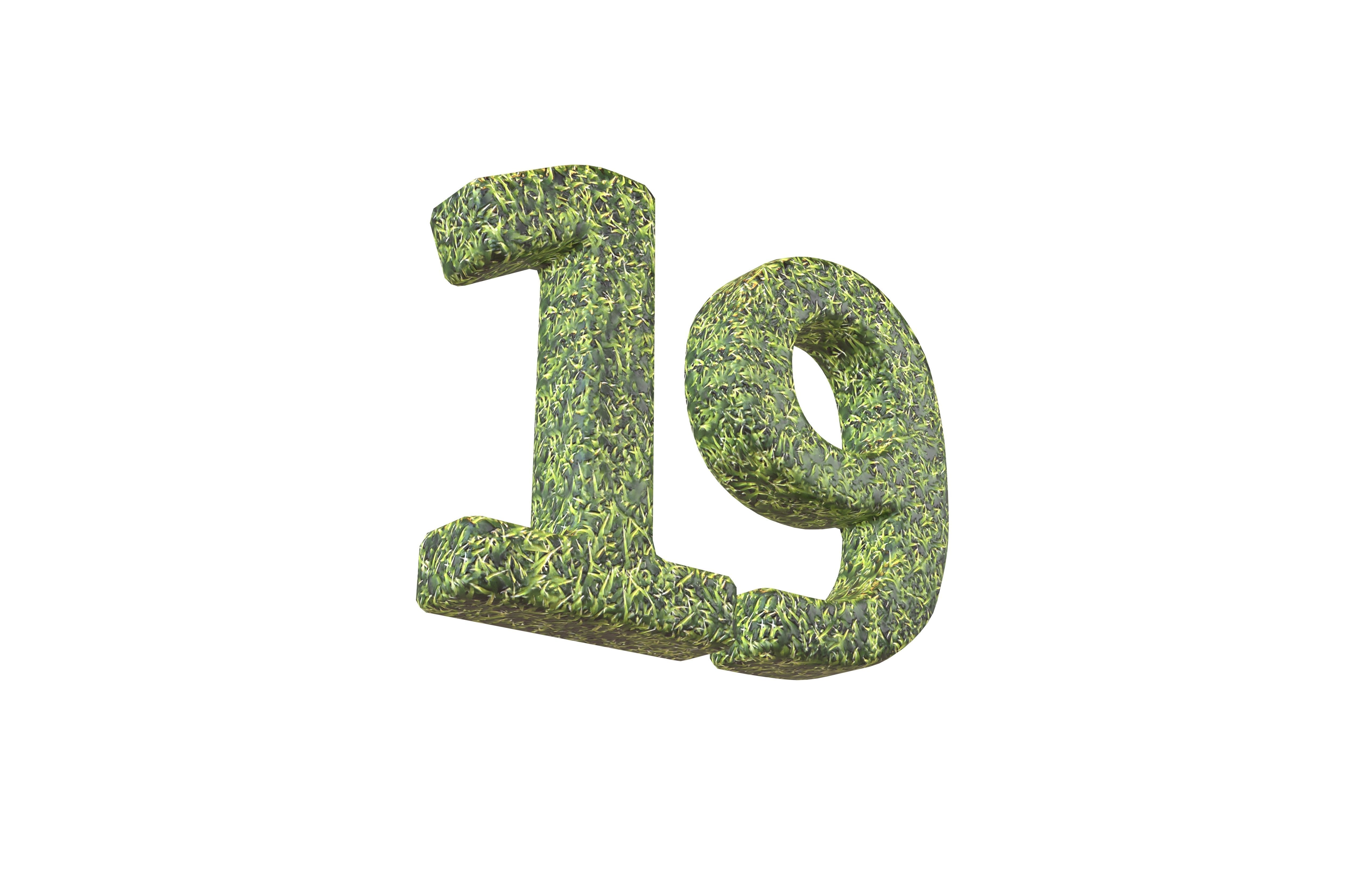 Grass Date Number Pack Vol 1 Low-poly 3D model_72