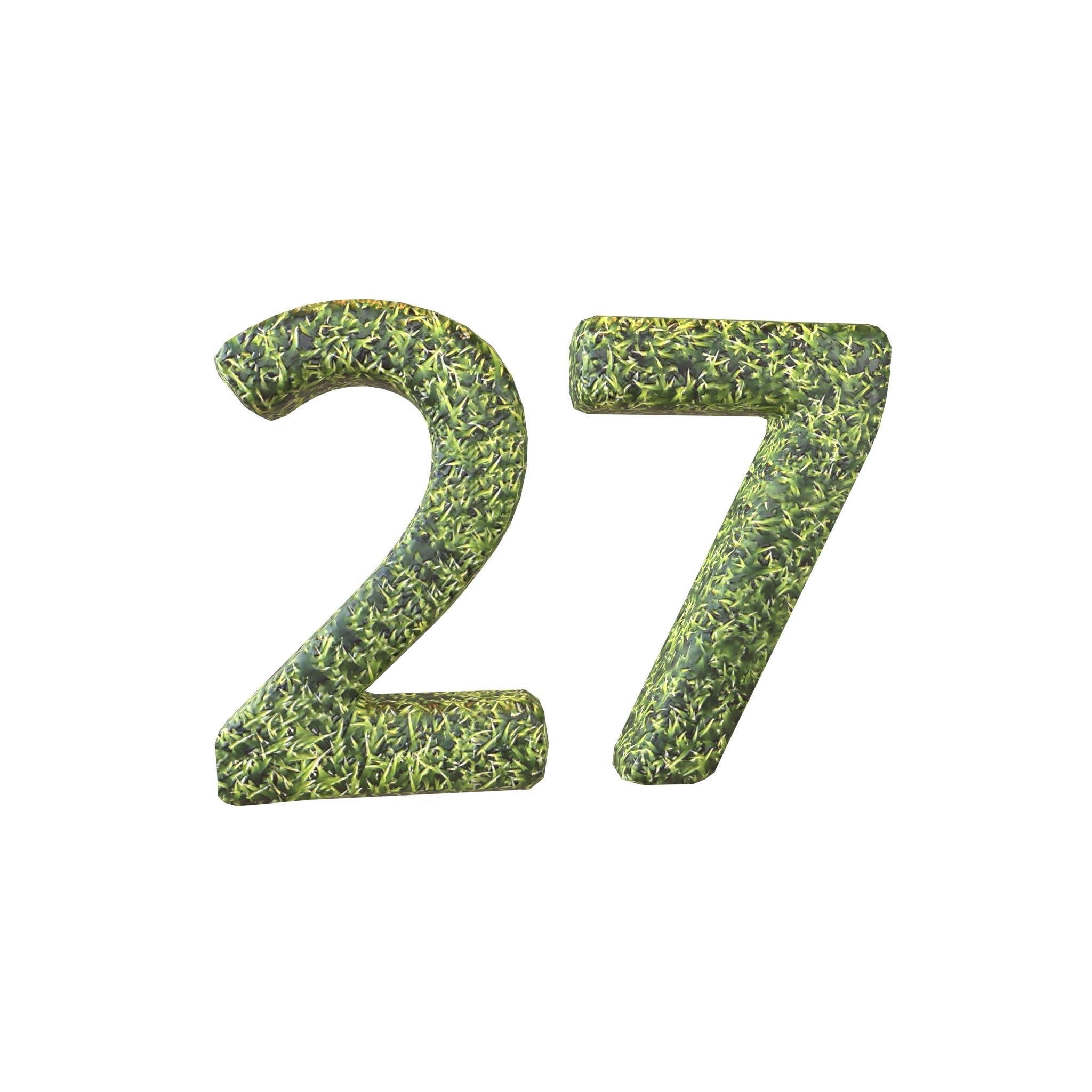 Grass Date Number Pack Vol 1 Low-poly 3D model_69