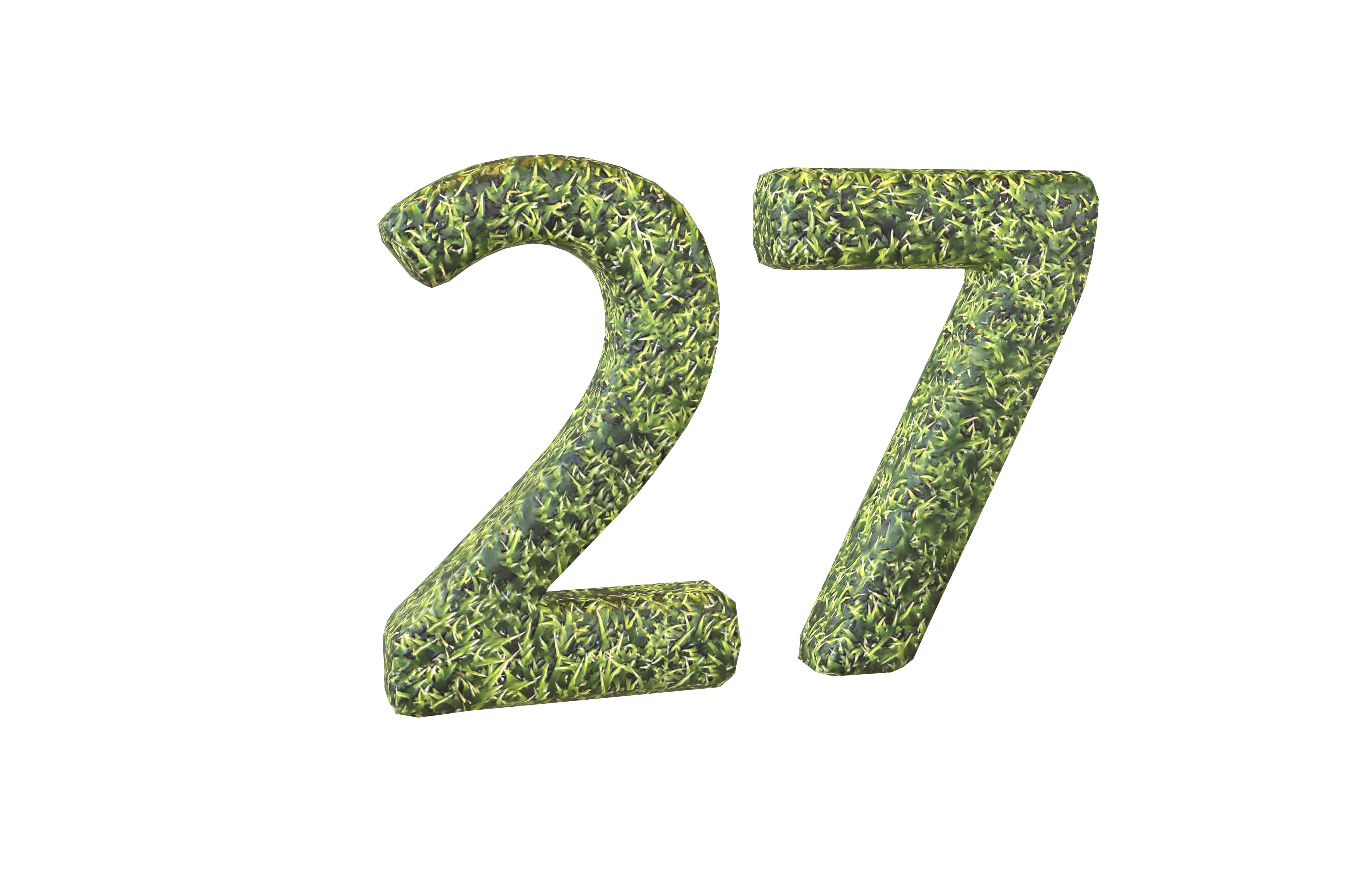 Grass Date Number Pack Vol 1 Low-poly 3D model_120