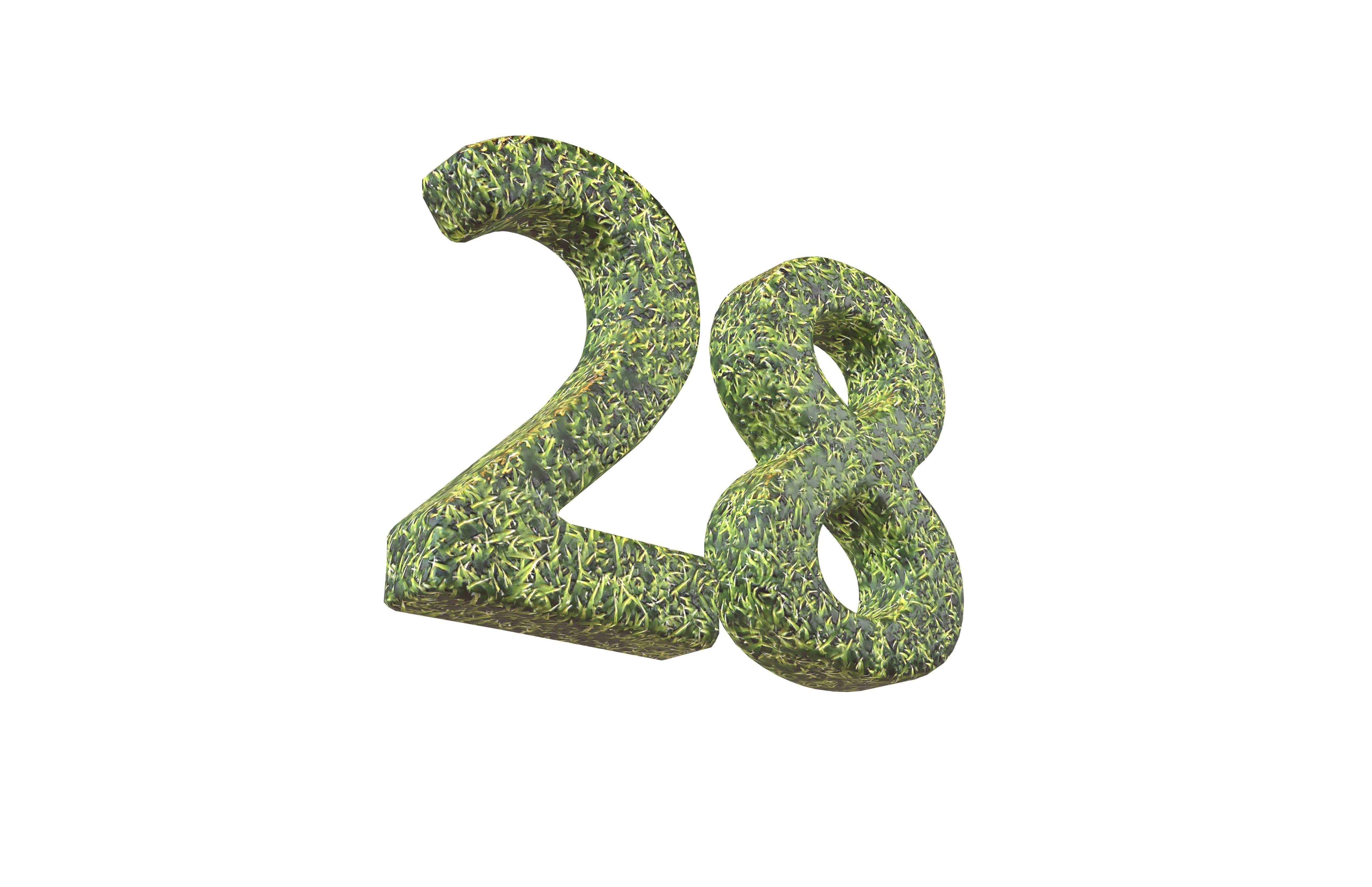 Grass Date Number Pack Vol 1 Low-poly 3D model_122