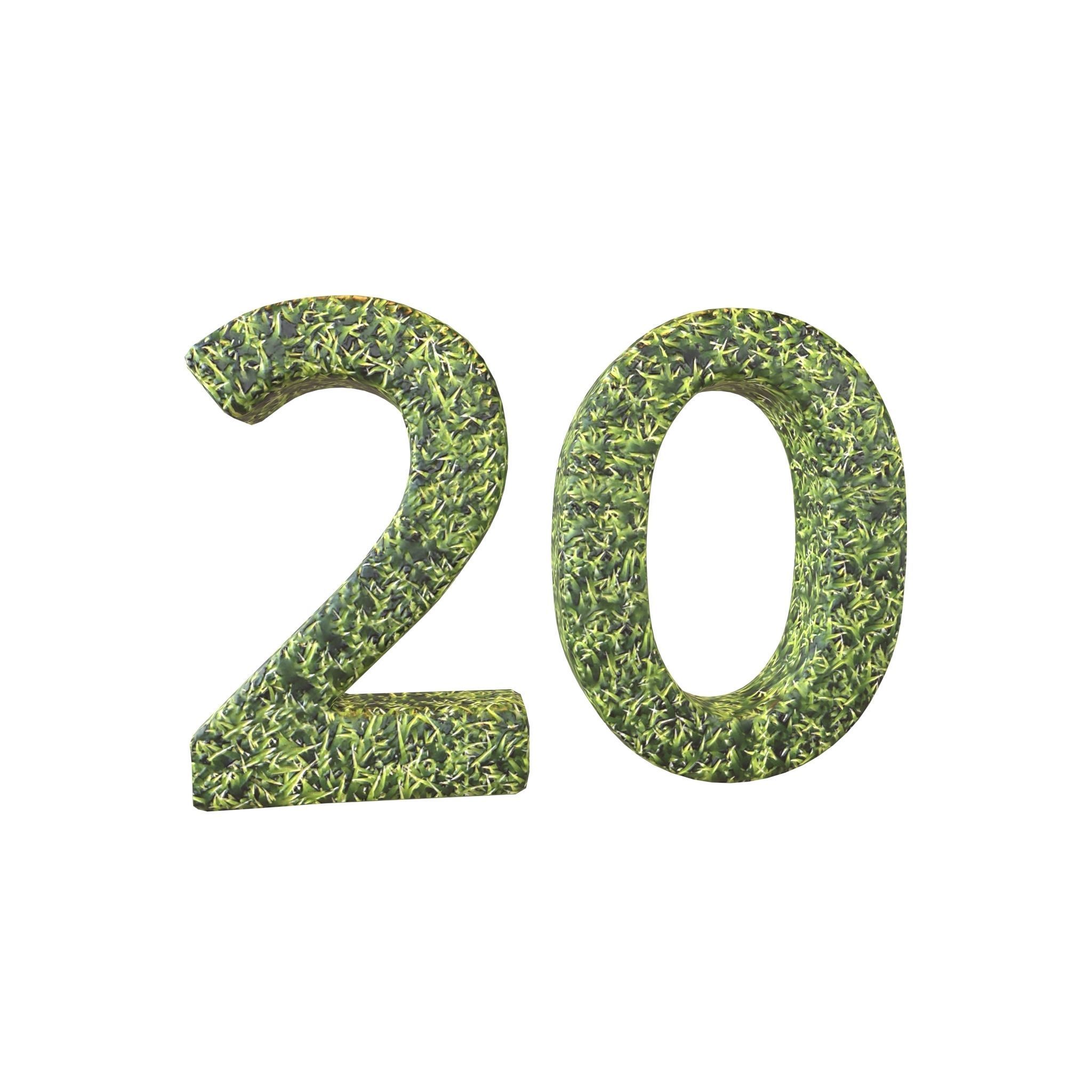 Grass Date Number Pack Vol 1 Low-poly 3D model_59