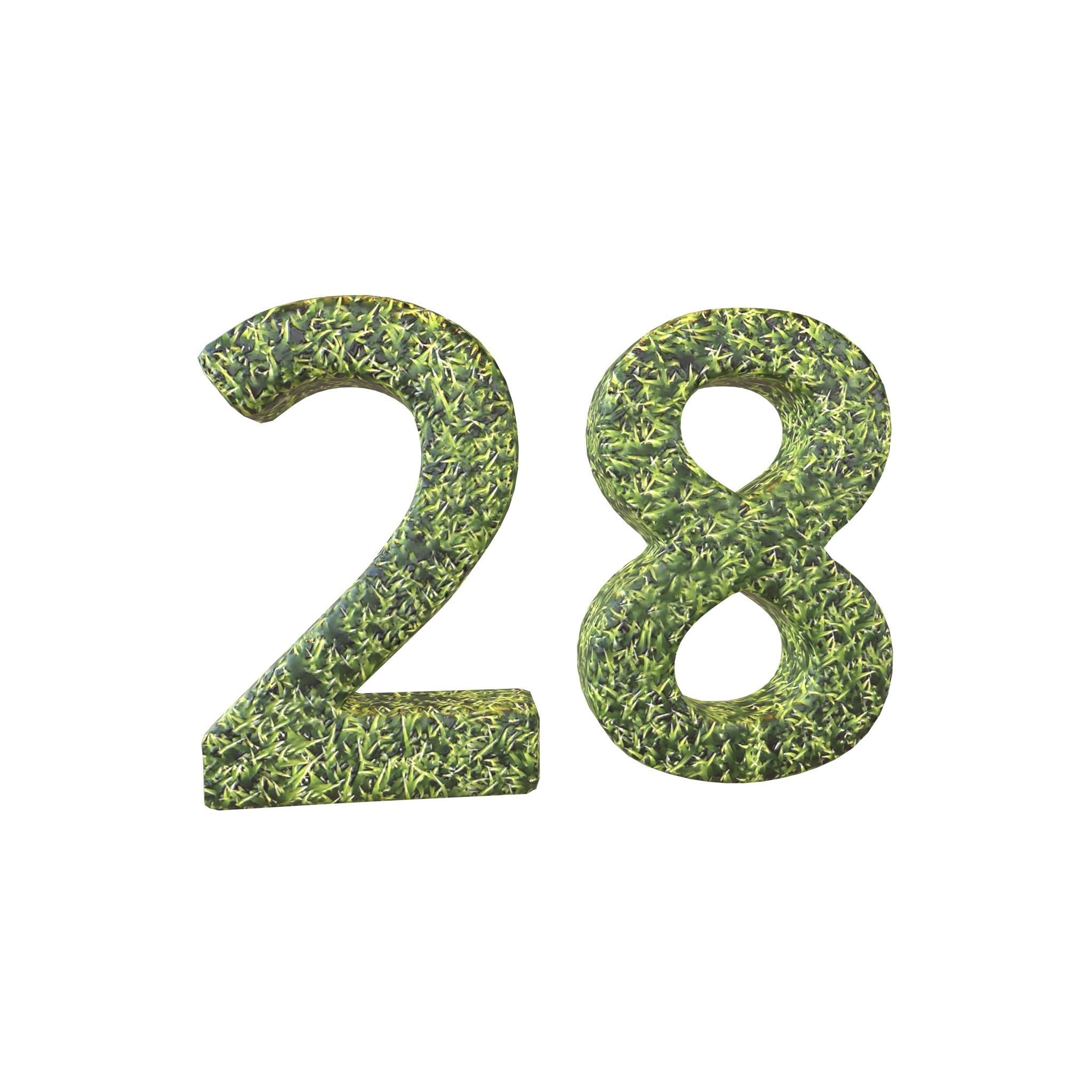 Grass Date Number Pack Vol 1 Low-poly 3D model_79