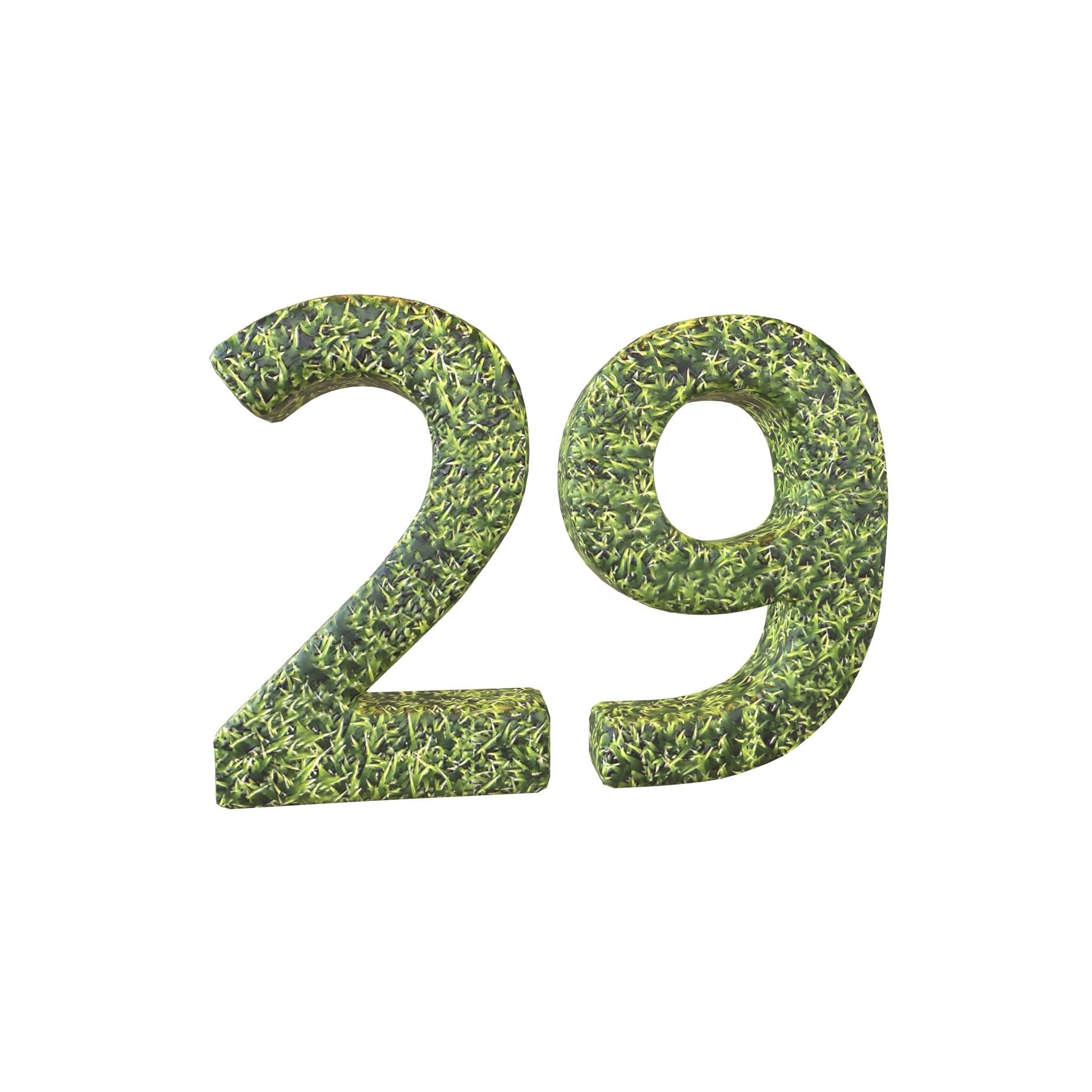 Grass Date Number Pack Vol 1 Low-poly 3D model_75