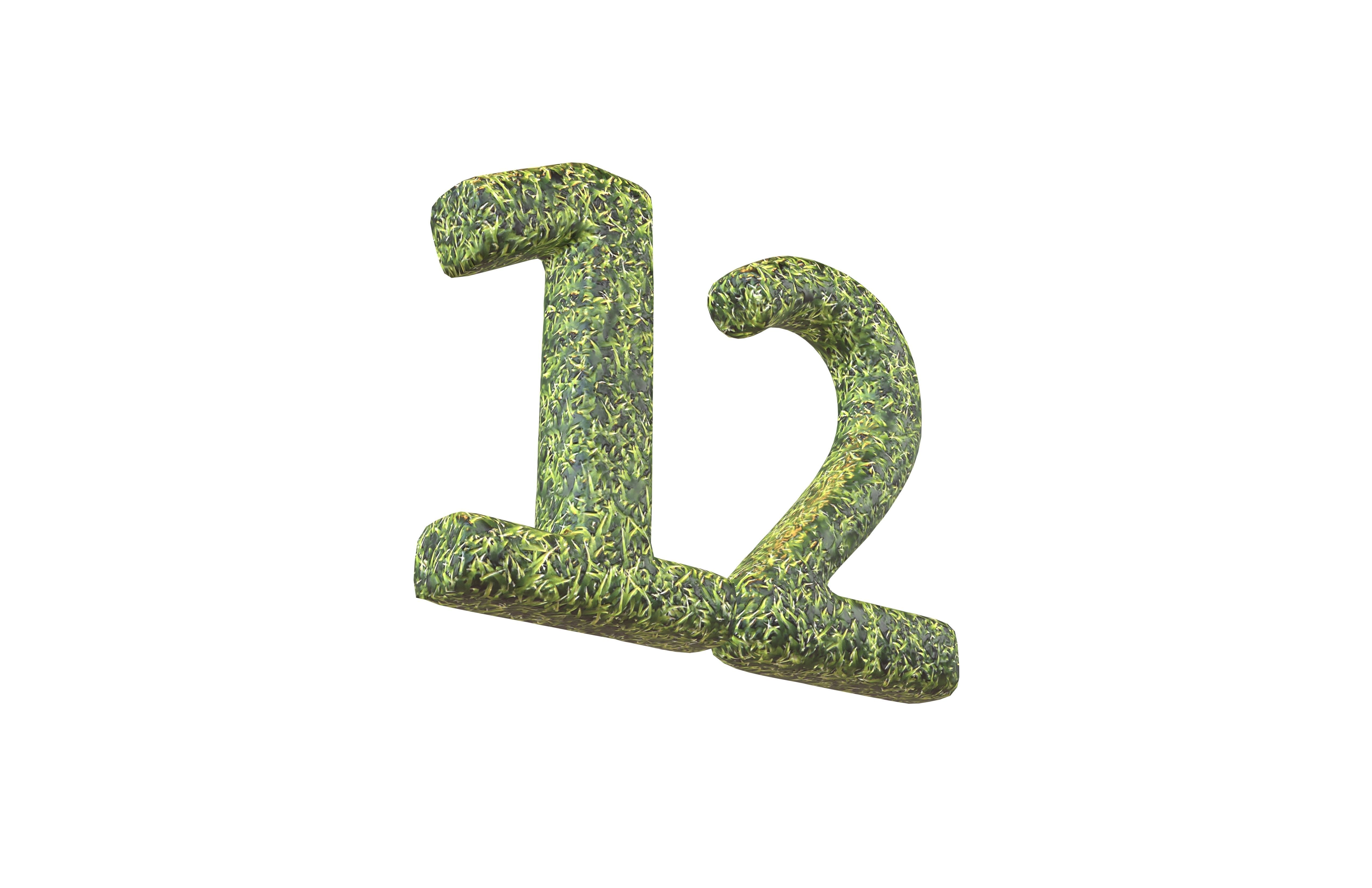 Grass Date Number Pack Vol 1 Low-poly 3D model_50