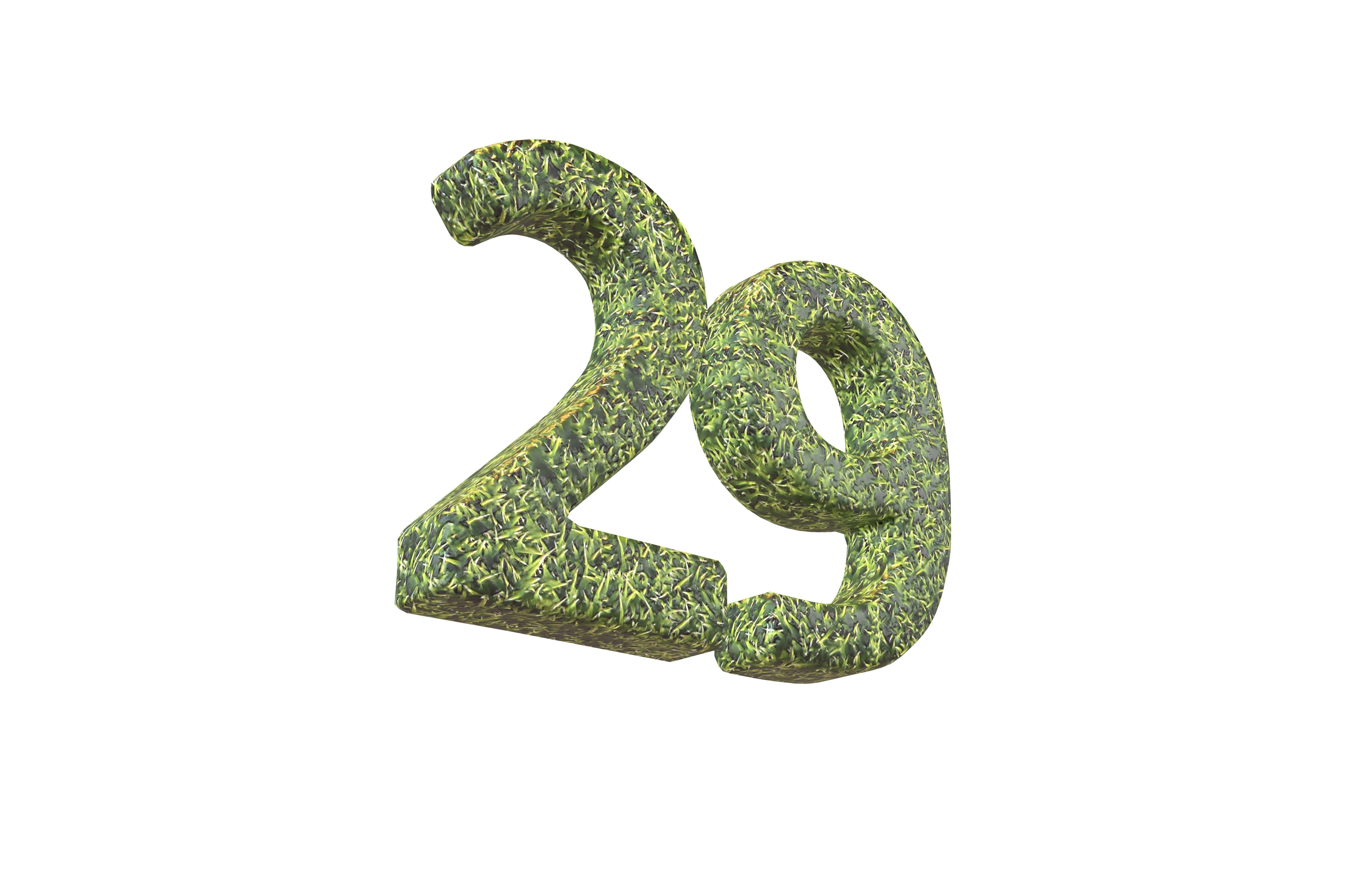 Grass Date Number Pack Vol 1 Low-poly 3D model_124