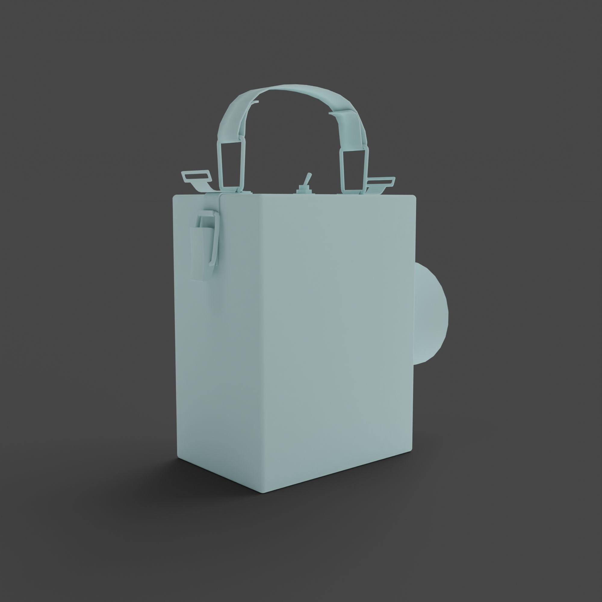 Retro Flashlight in On Position with Glowing Bulb Low-poly 3D model_8