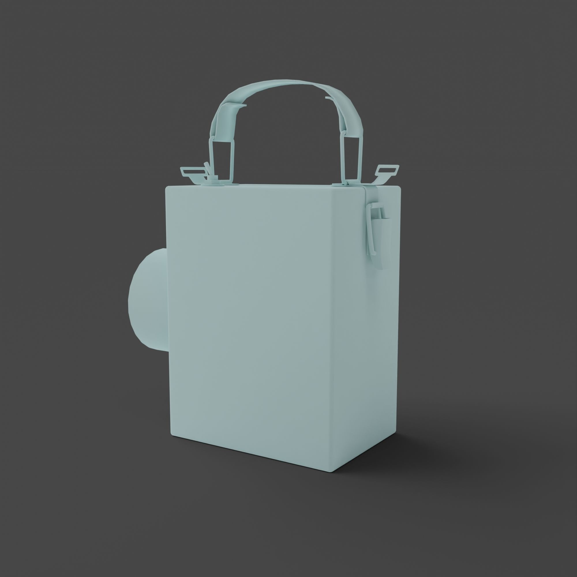 Retro Flashlight in On Position with Glowing Bulb Low-poly 3D model_5