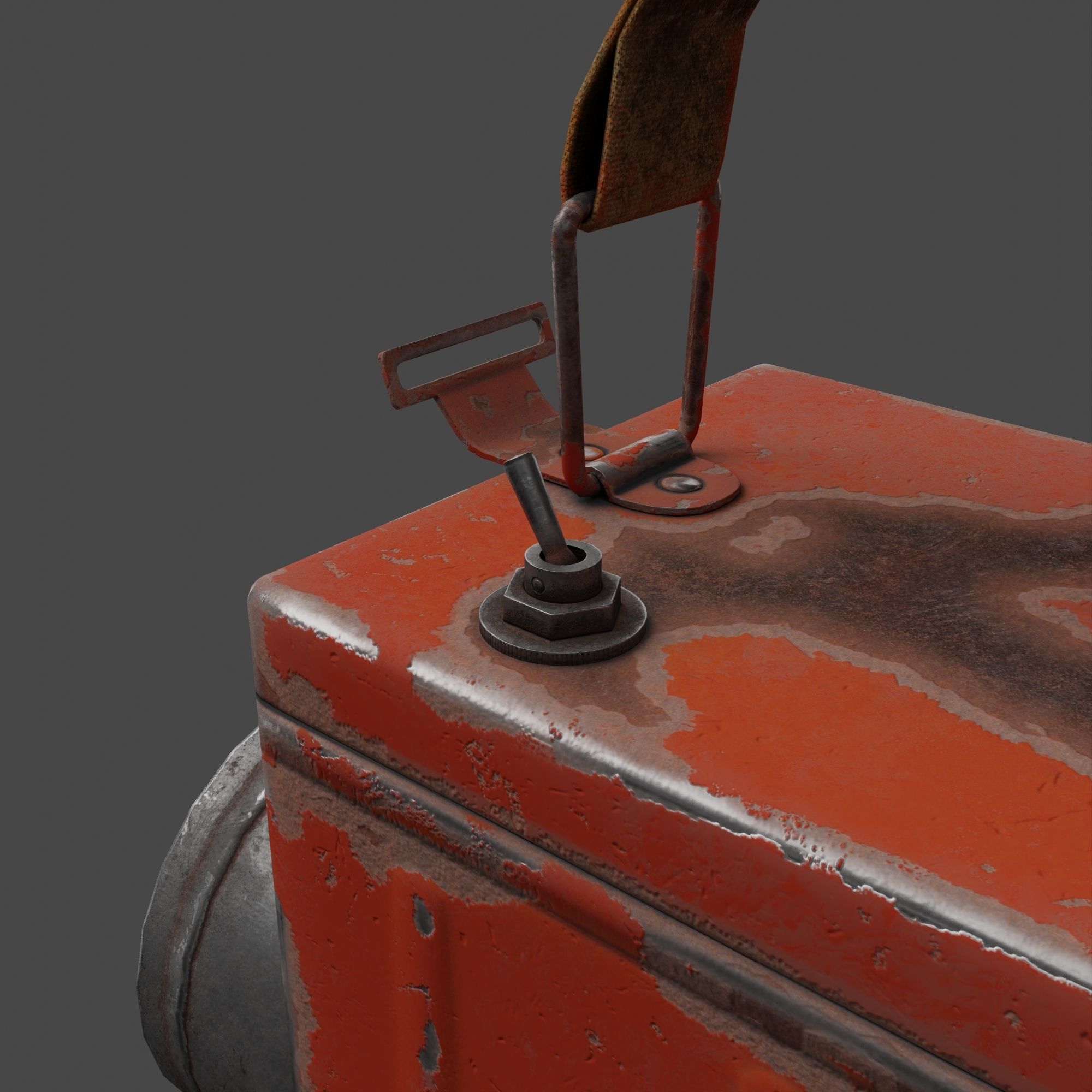 Retro Flashlight in On Position with Glowing Bulb Low-poly 3D model_23