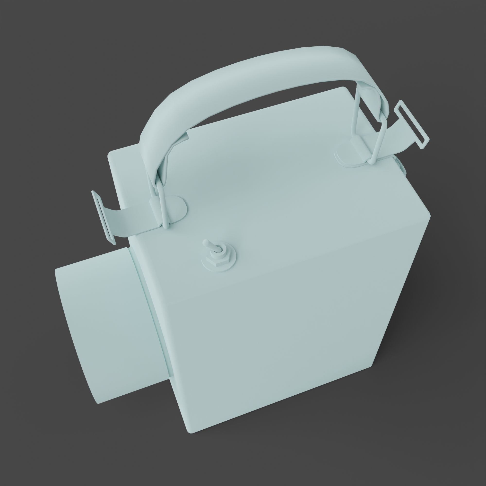 Retro Flashlight in On Position with Glowing Bulb Low-poly 3D model_14