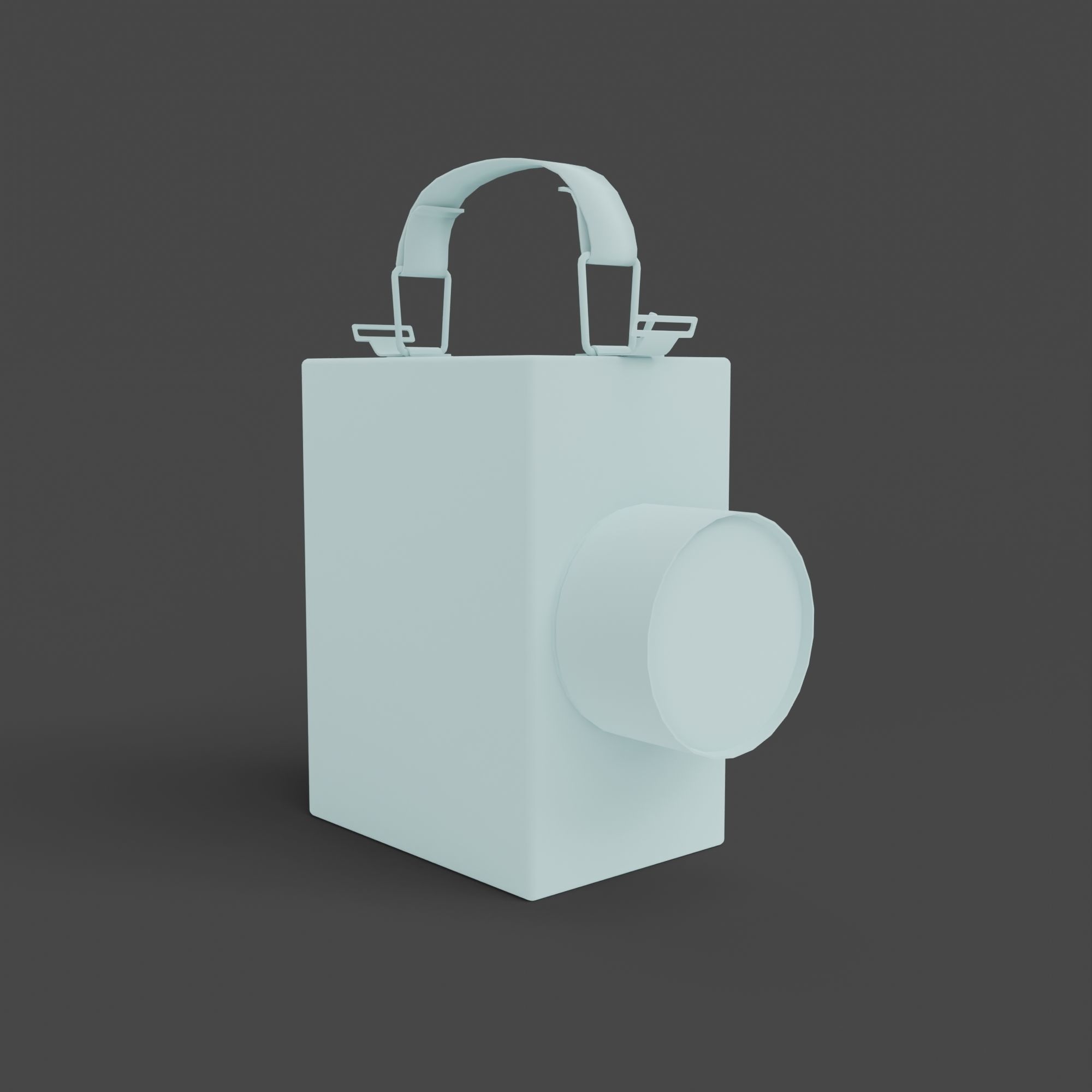 Retro Flashlight in On Position with Glowing Bulb Low-poly 3D model_11