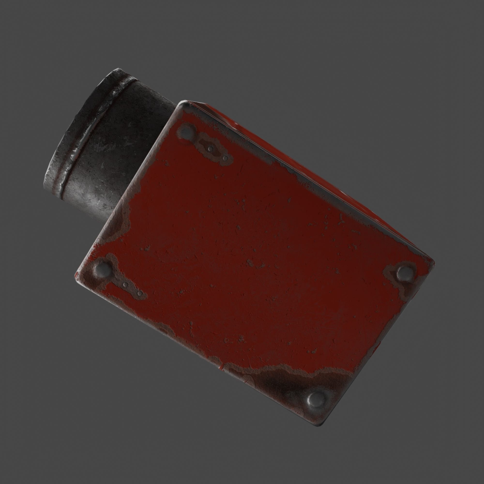 Retro Flashlight in On Position with Glowing Bulb Low-poly 3D model_16