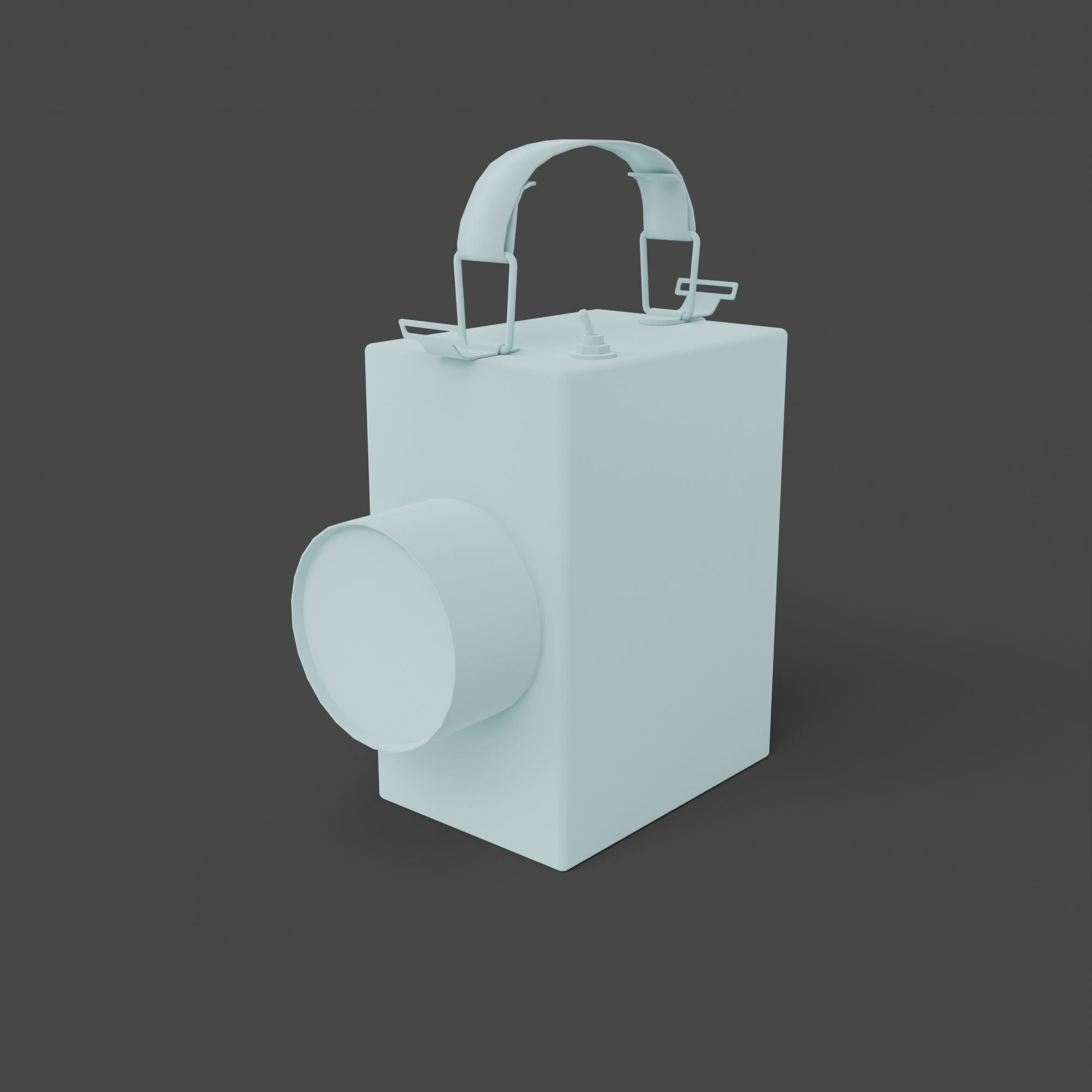 Retro Flashlight in On Position with Glowing Bulb Low-poly 3D model_2