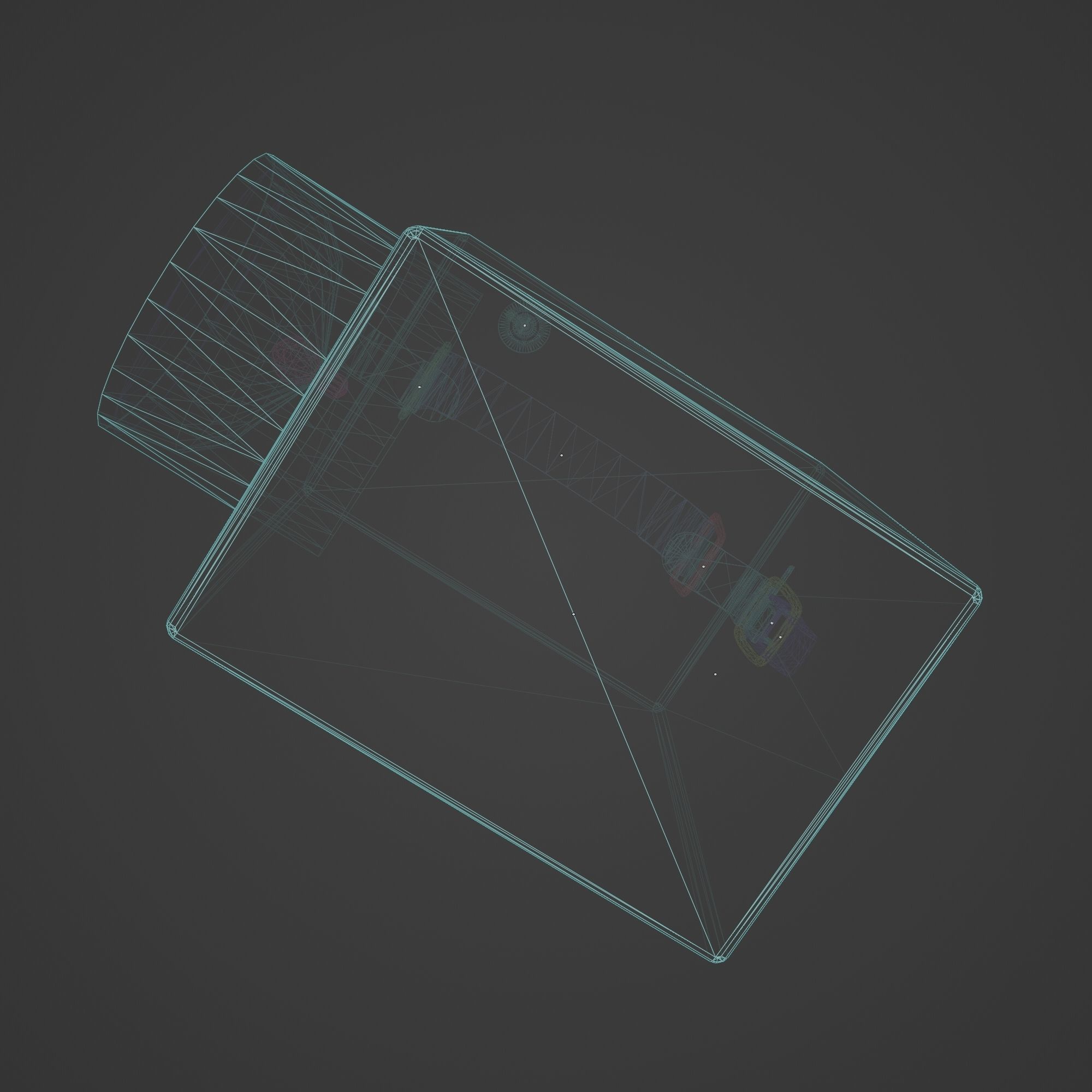 Retro Flashlight in On Position with Glowing Bulb Low-poly 3D model_18