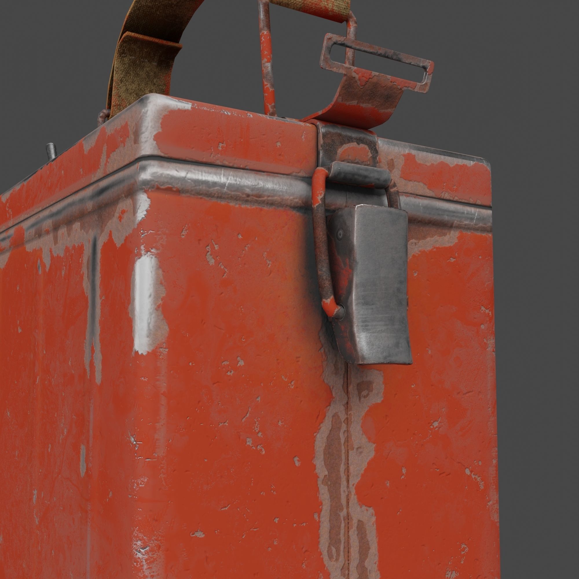 Retro Flashlight in On Position with Glowing Bulb Low-poly 3D model_21