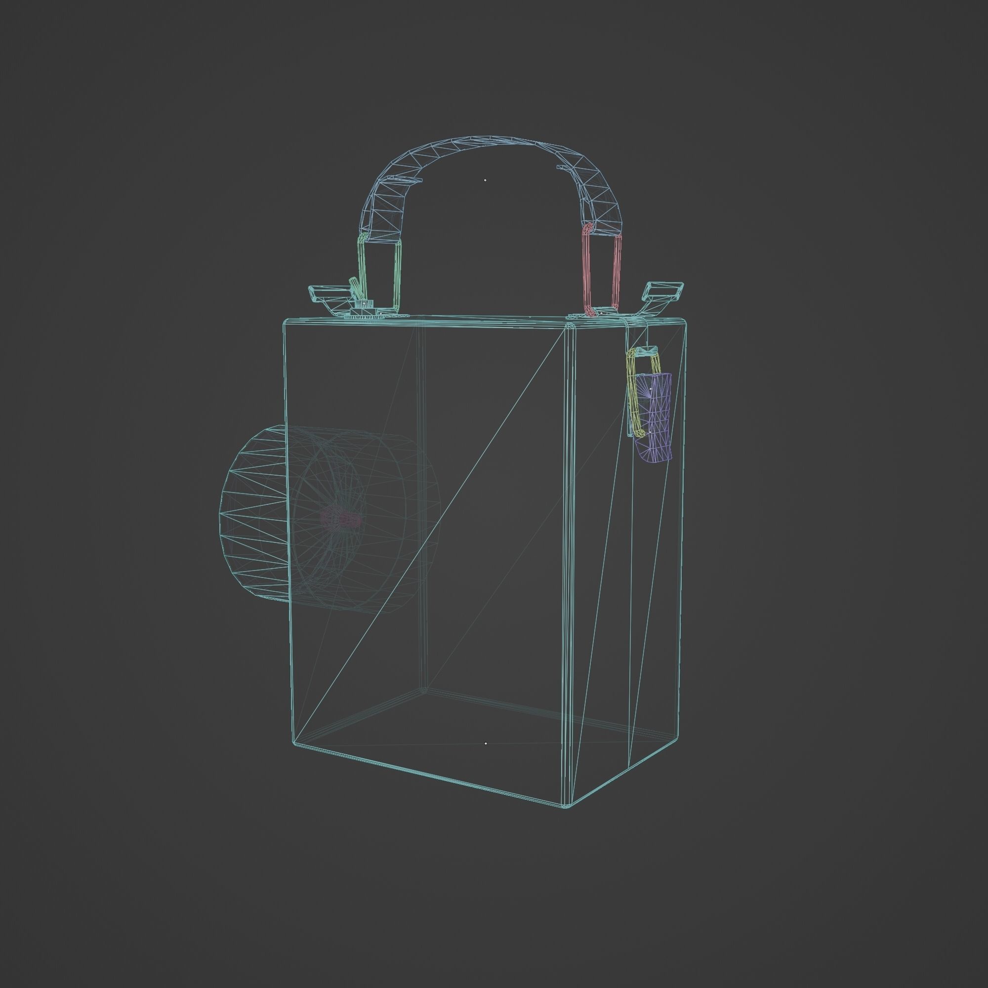 Retro Flashlight in On Position with Glowing Bulb Low-poly 3D model_6