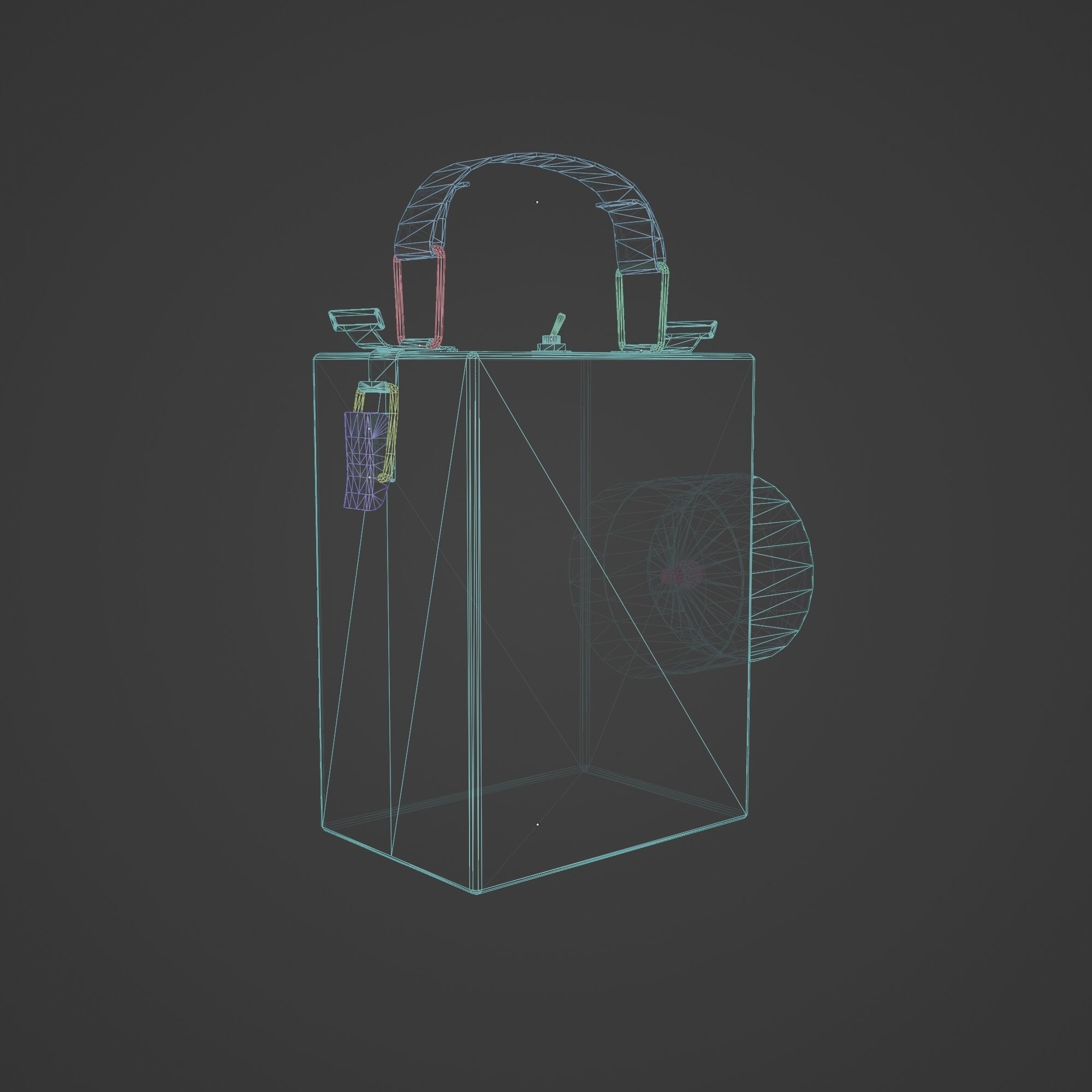 Retro Flashlight in On Position with Glowing Bulb Low-poly 3D model_9