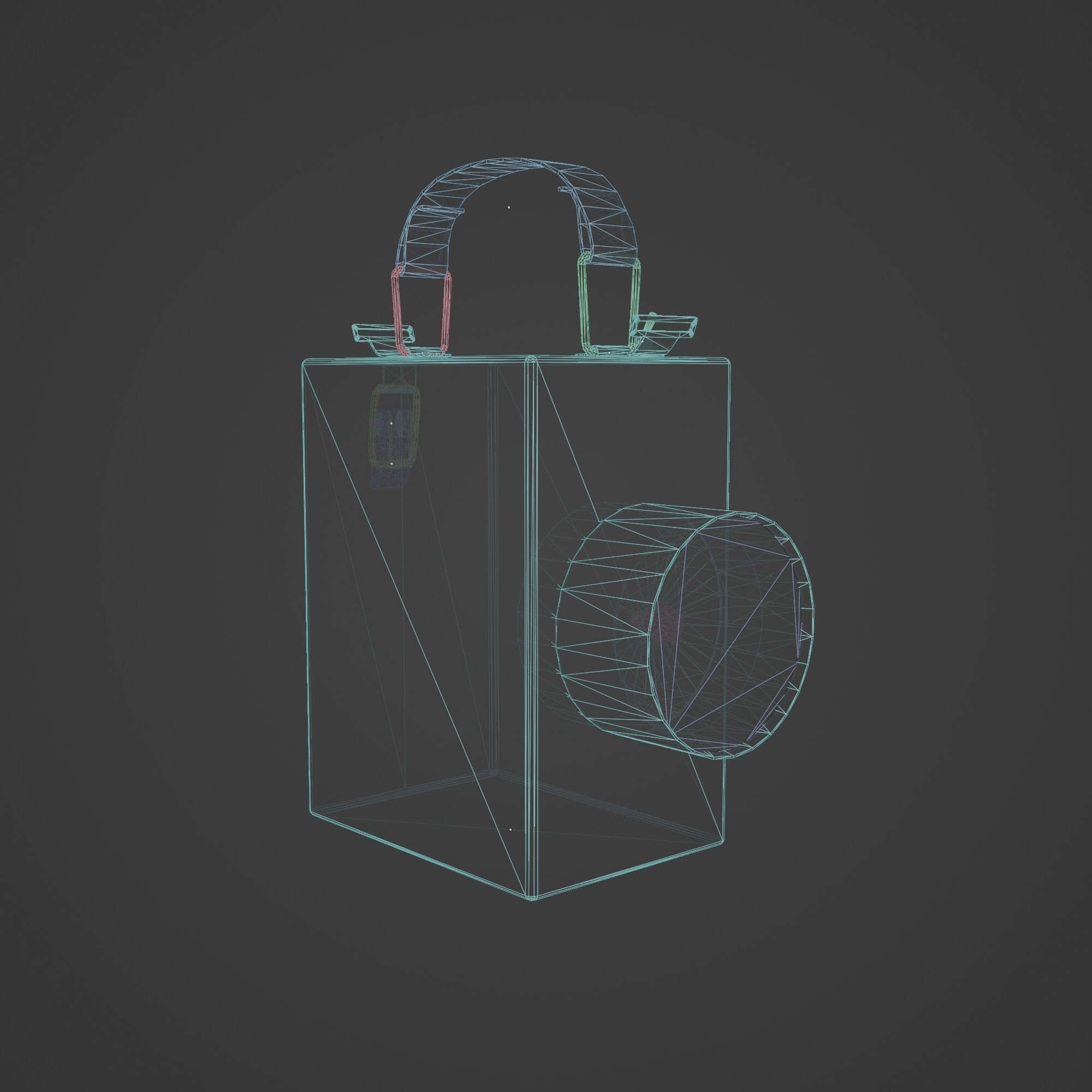 Retro Flashlight in On Position with Glowing Bulb Low-poly 3D model_12